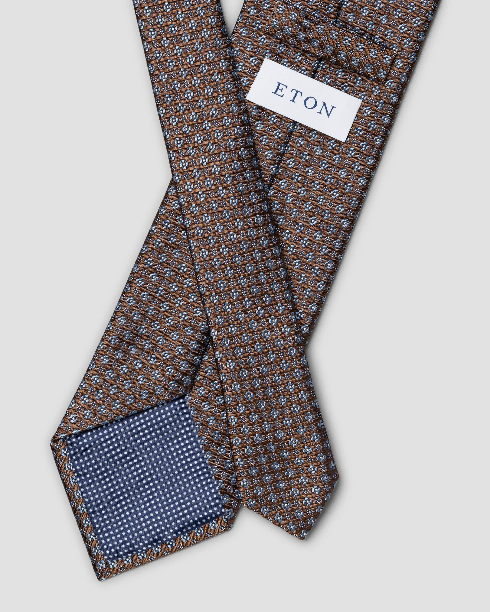 Eton - brown floral woven silk tie