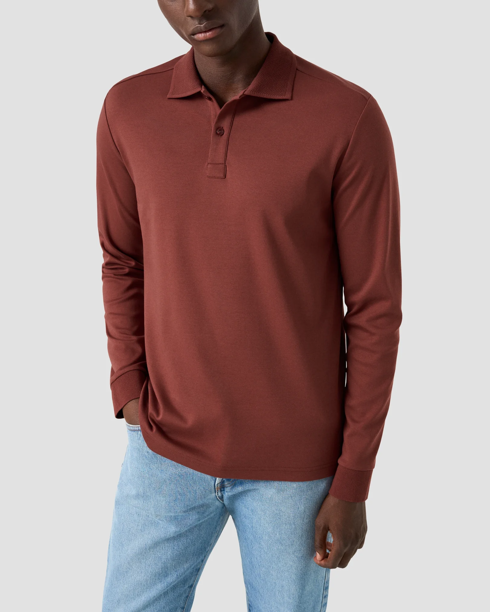 Eton - Interlock Knit Polo Sweater