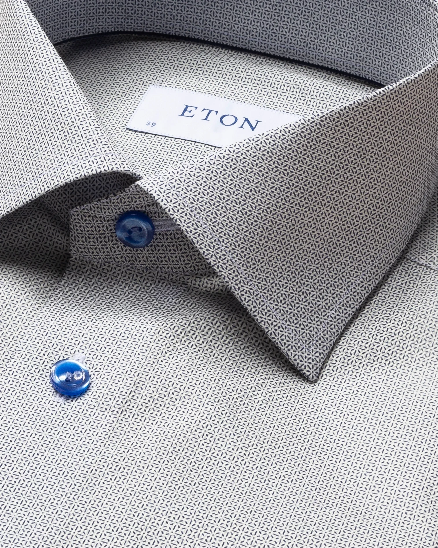 Eton - dark blue micro pattern fine twill shirt