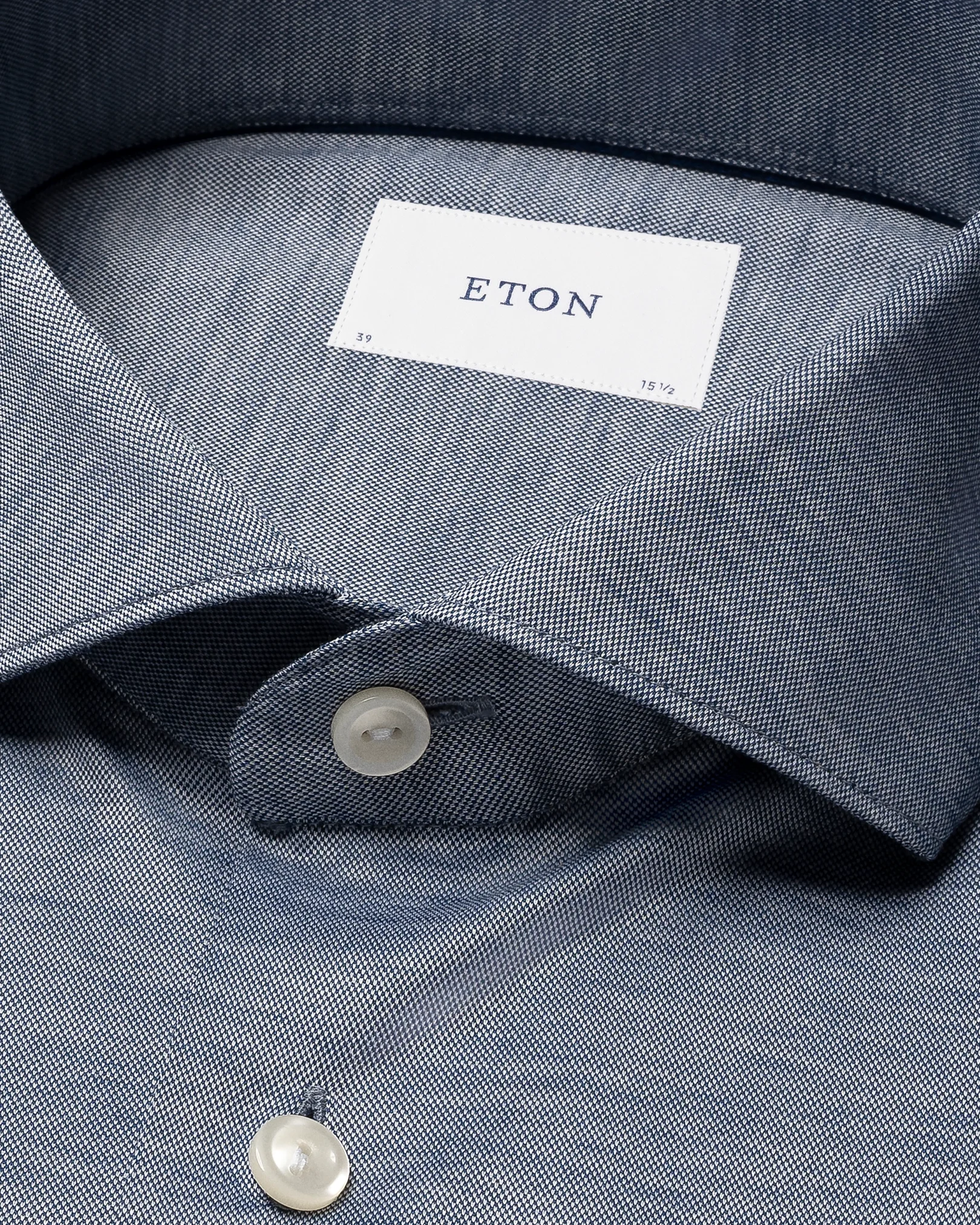 Eton - dark blue filo di scozia oxford shirt