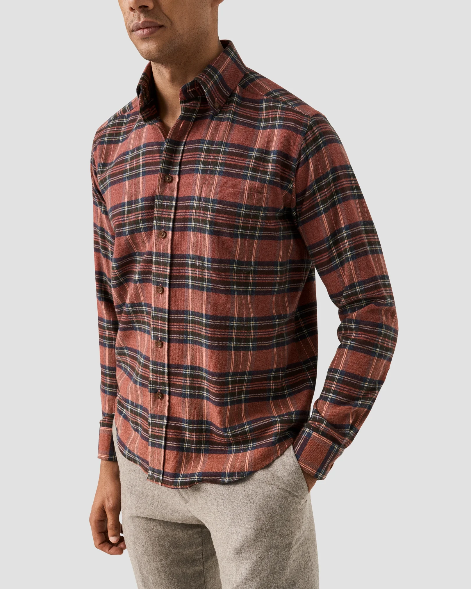 Eton - Plaid Check Flannel Shirt
