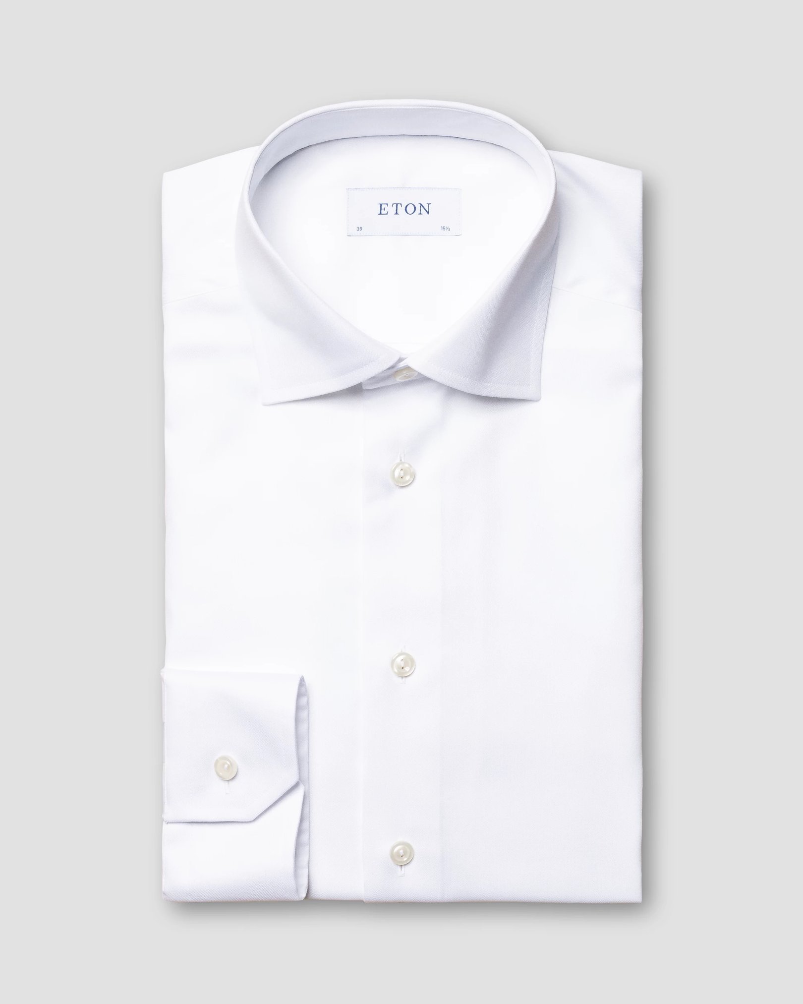 Eton - white signature twill semi solid
