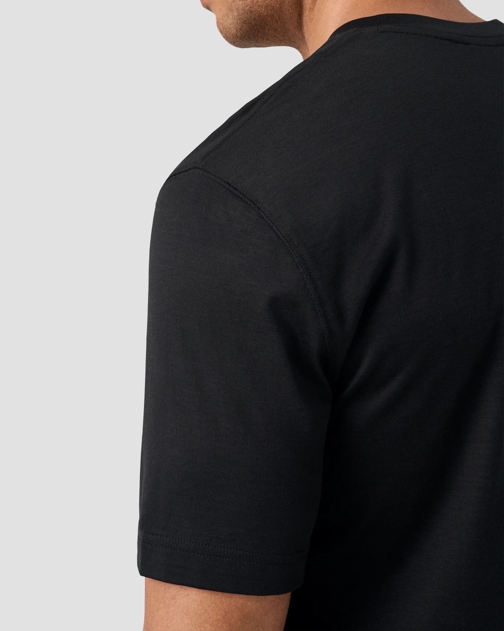 Eton - black cotton and silk t shirt