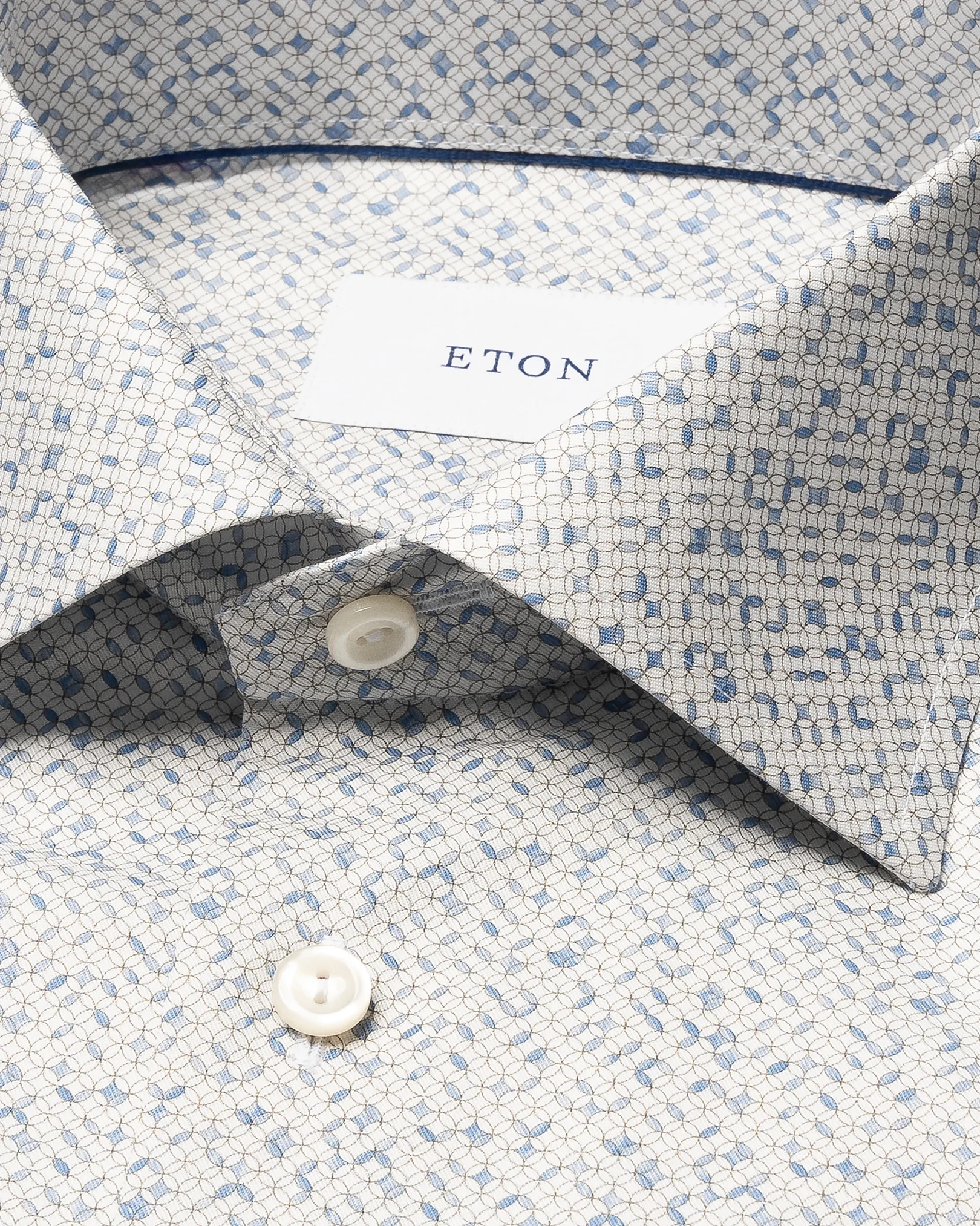 Eton - light blue geometric signature twill shirt 253