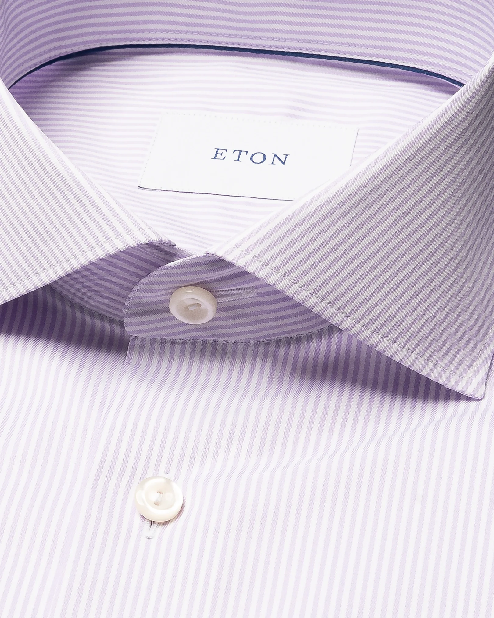 Eton - light purple striped melange twill shirt