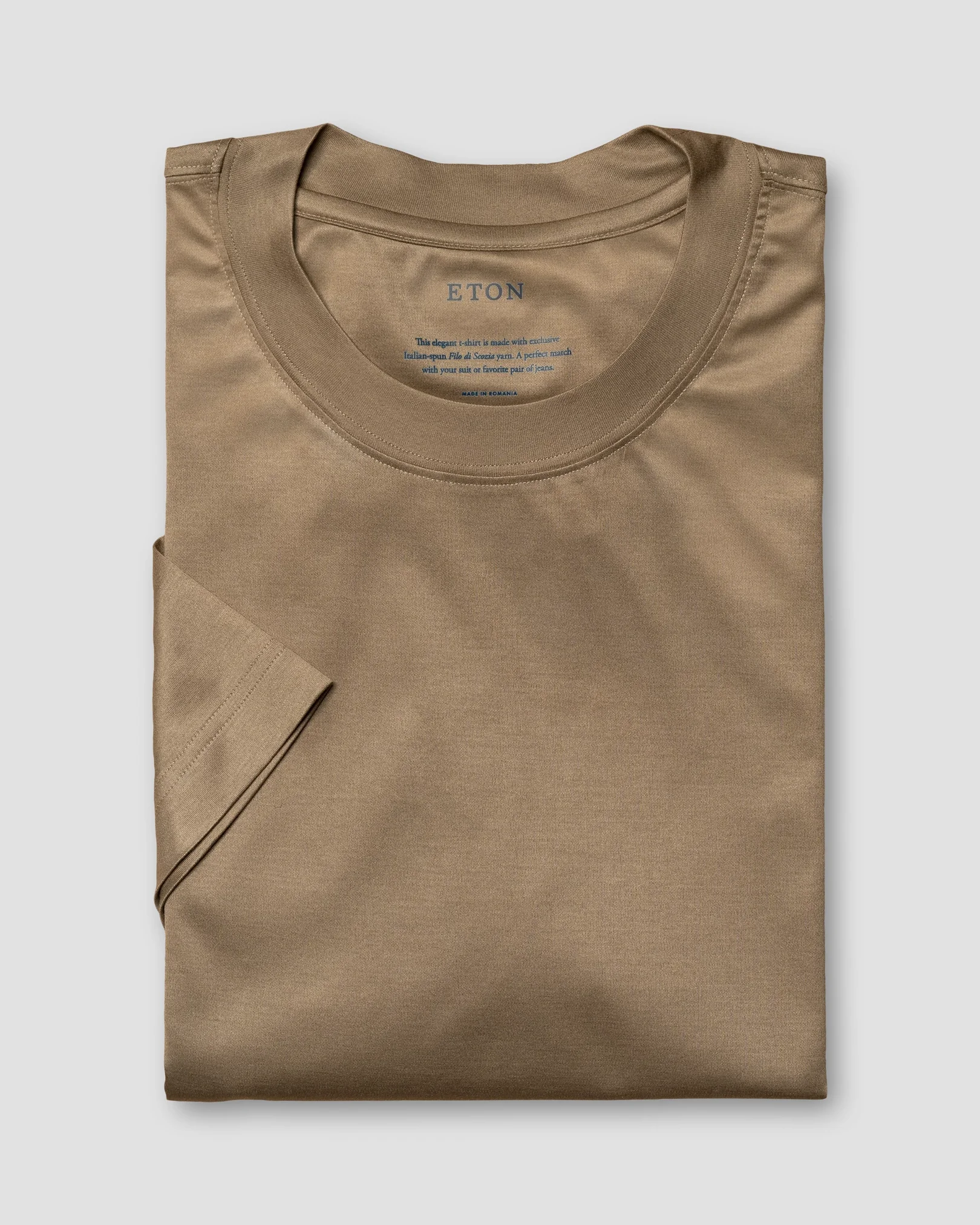 Eton - brown jersey t shirt short sleeve boxfit t shirt