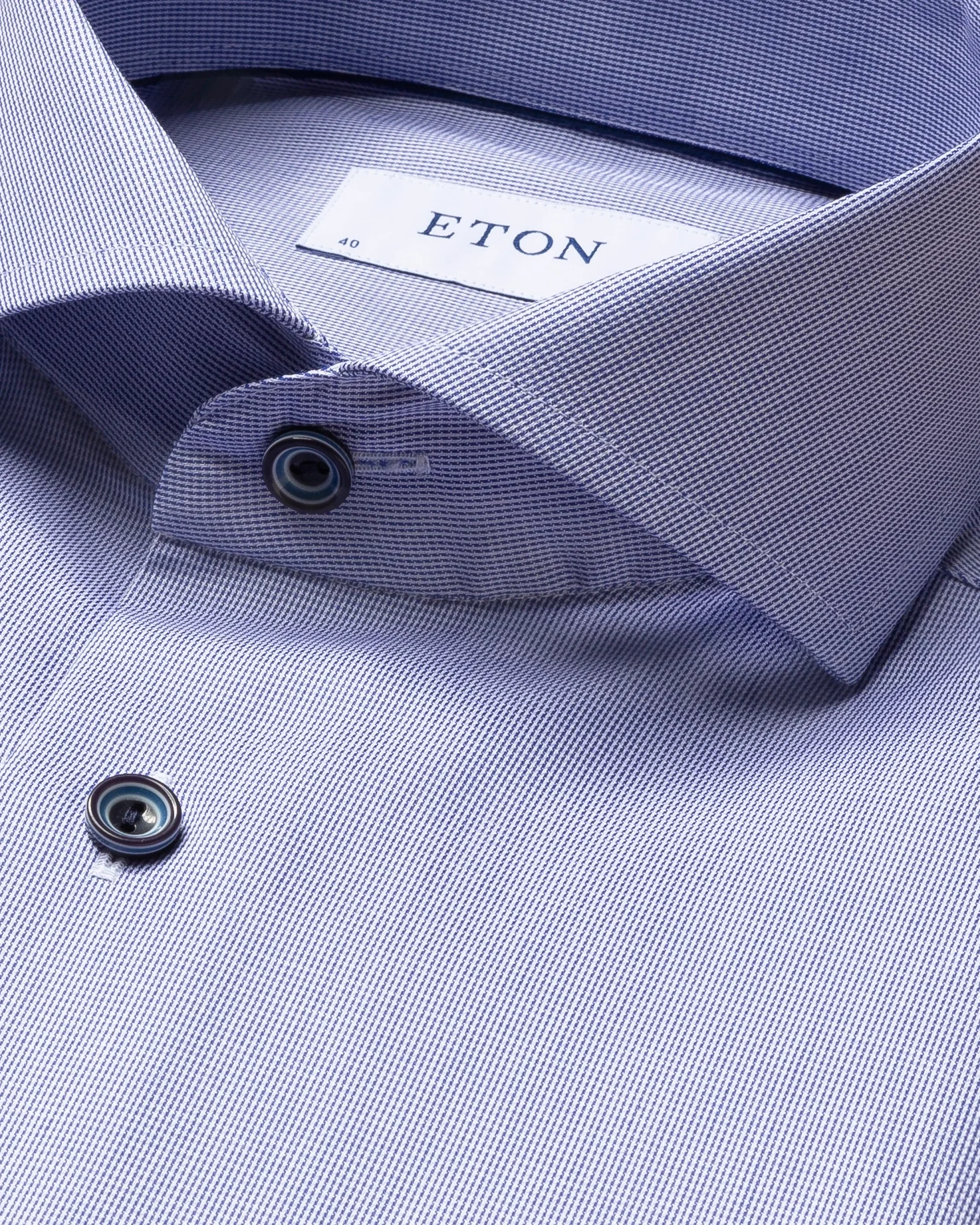Eton - pastel navy shirt extreme cut away