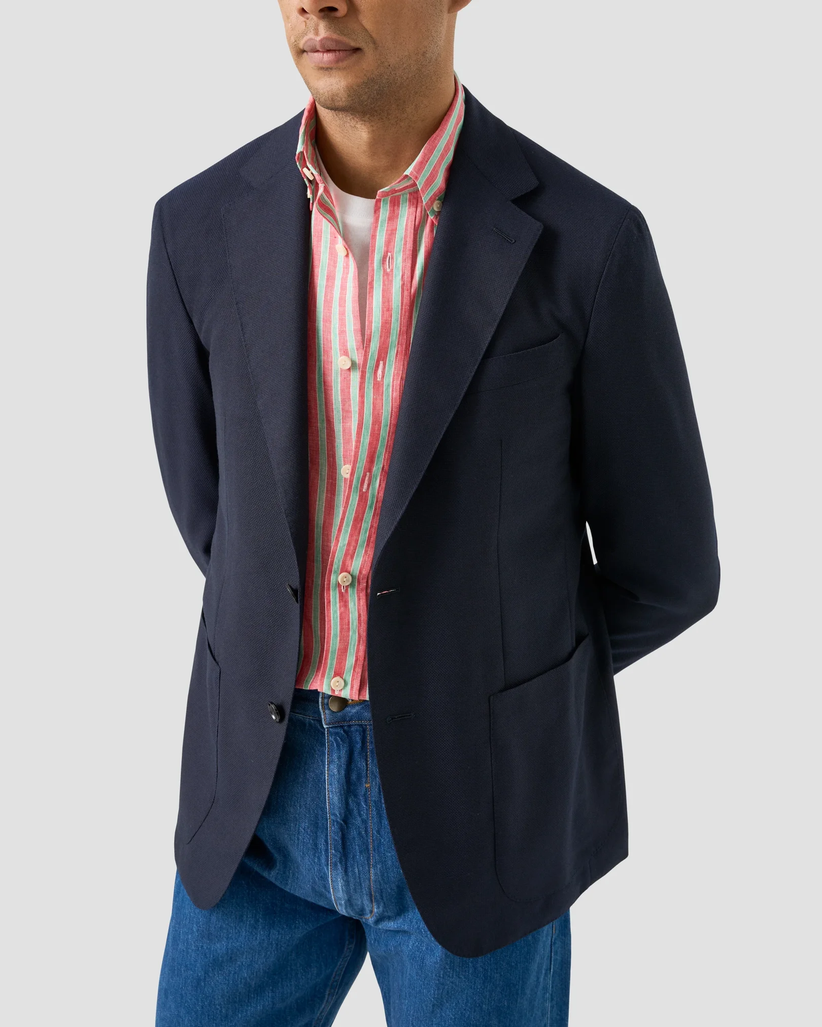 Eton - multi striped linen shirt