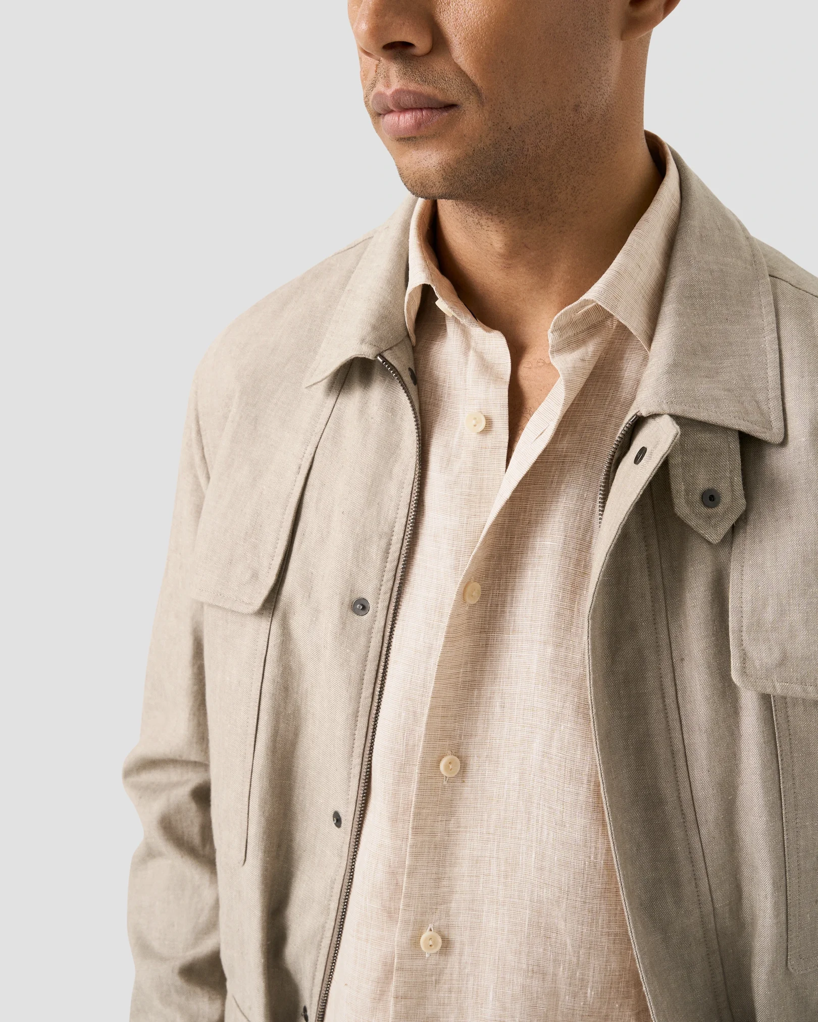 Eton - Solid Linen Short Sleeve Shirt