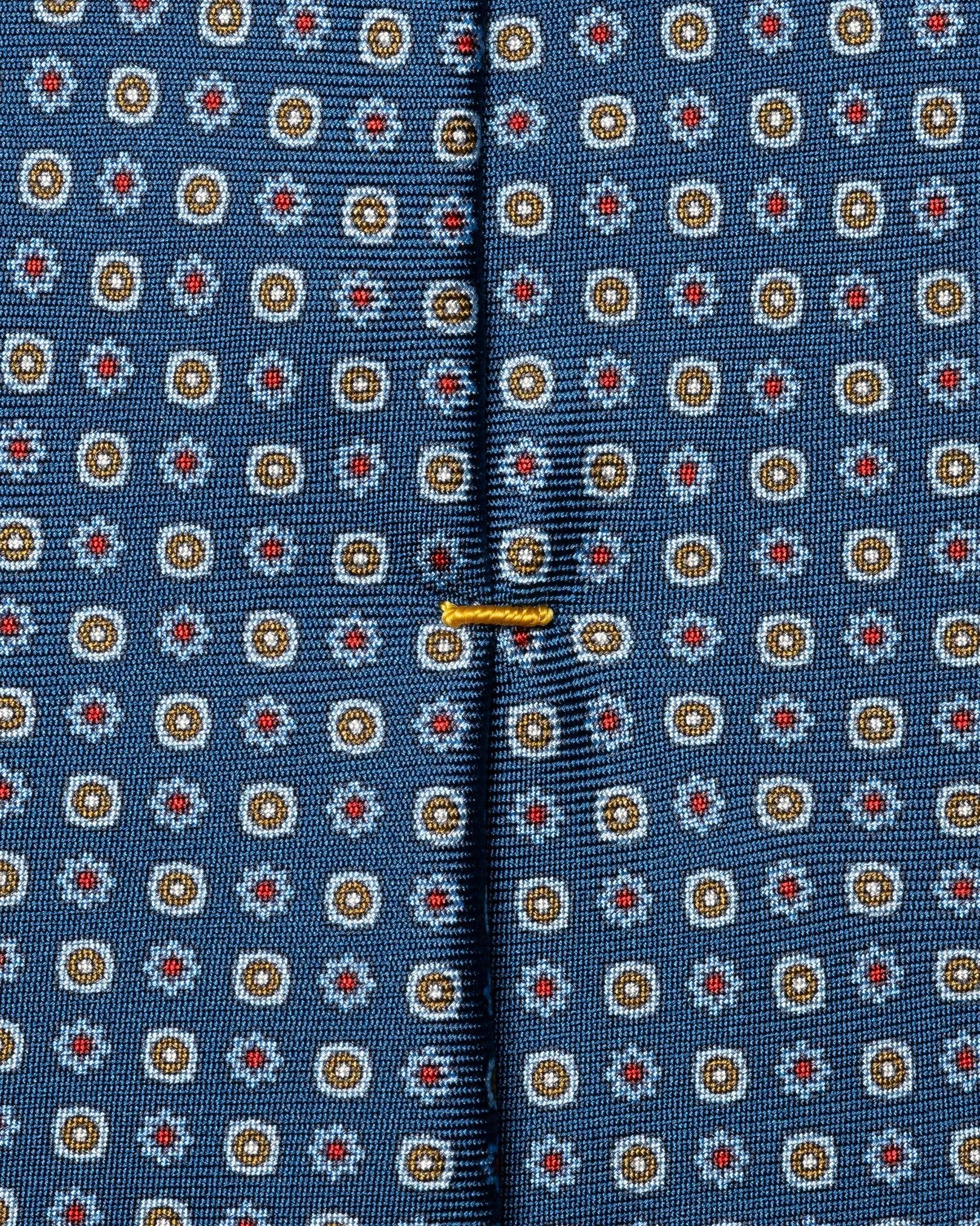 Eton - navy blue micro floral printed silk tie