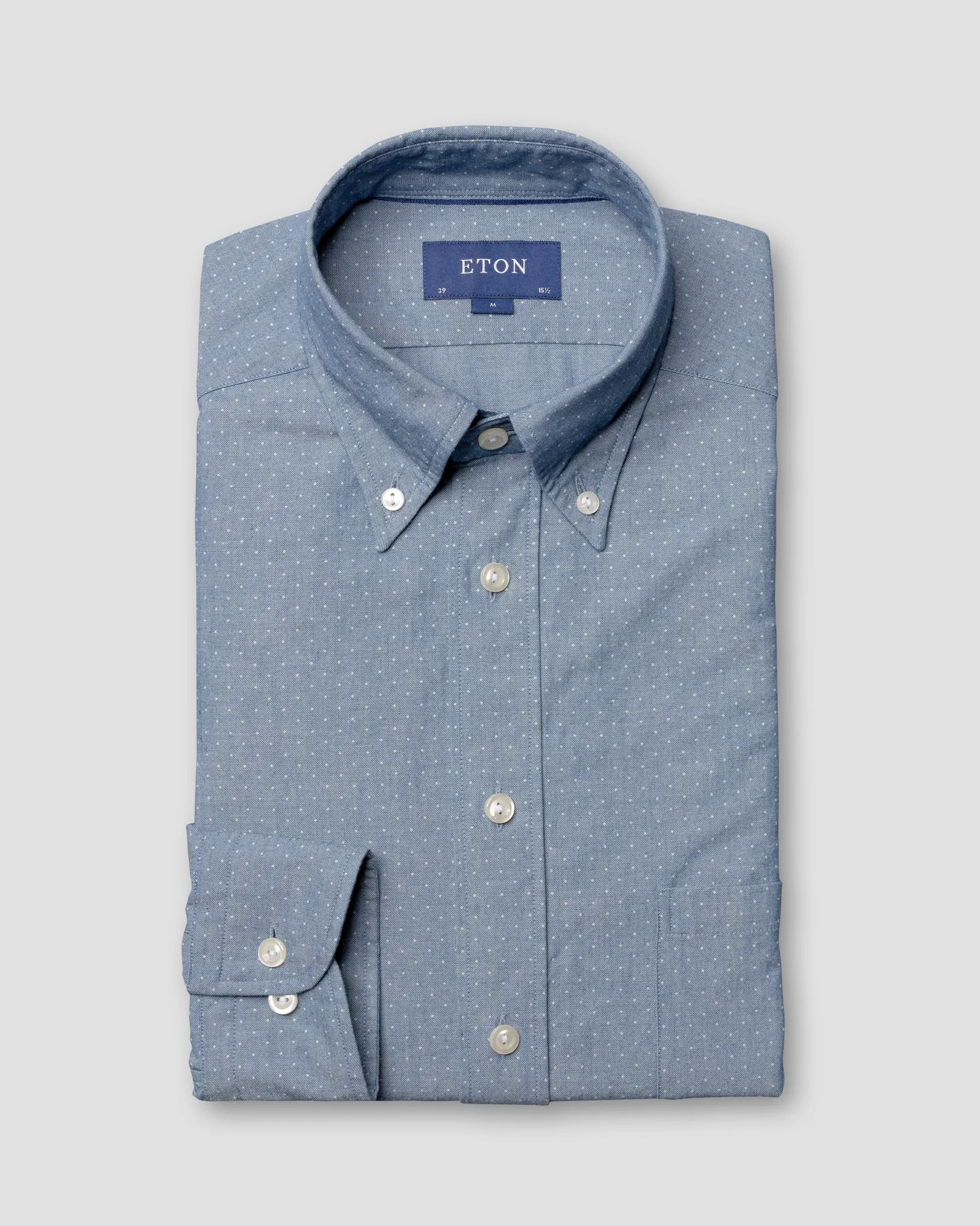 Eton - pin dot indigo shirt