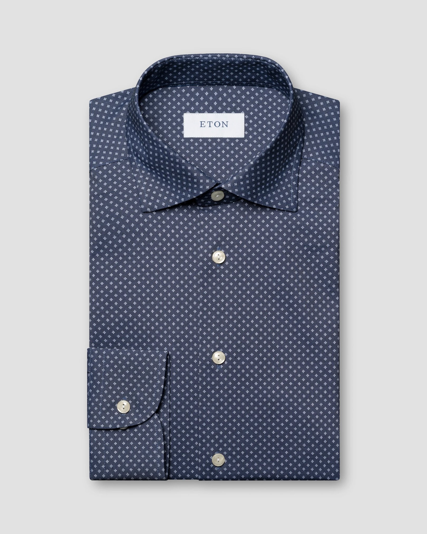 Eton - Geometric Cotton Four-Way Stretch Shirt