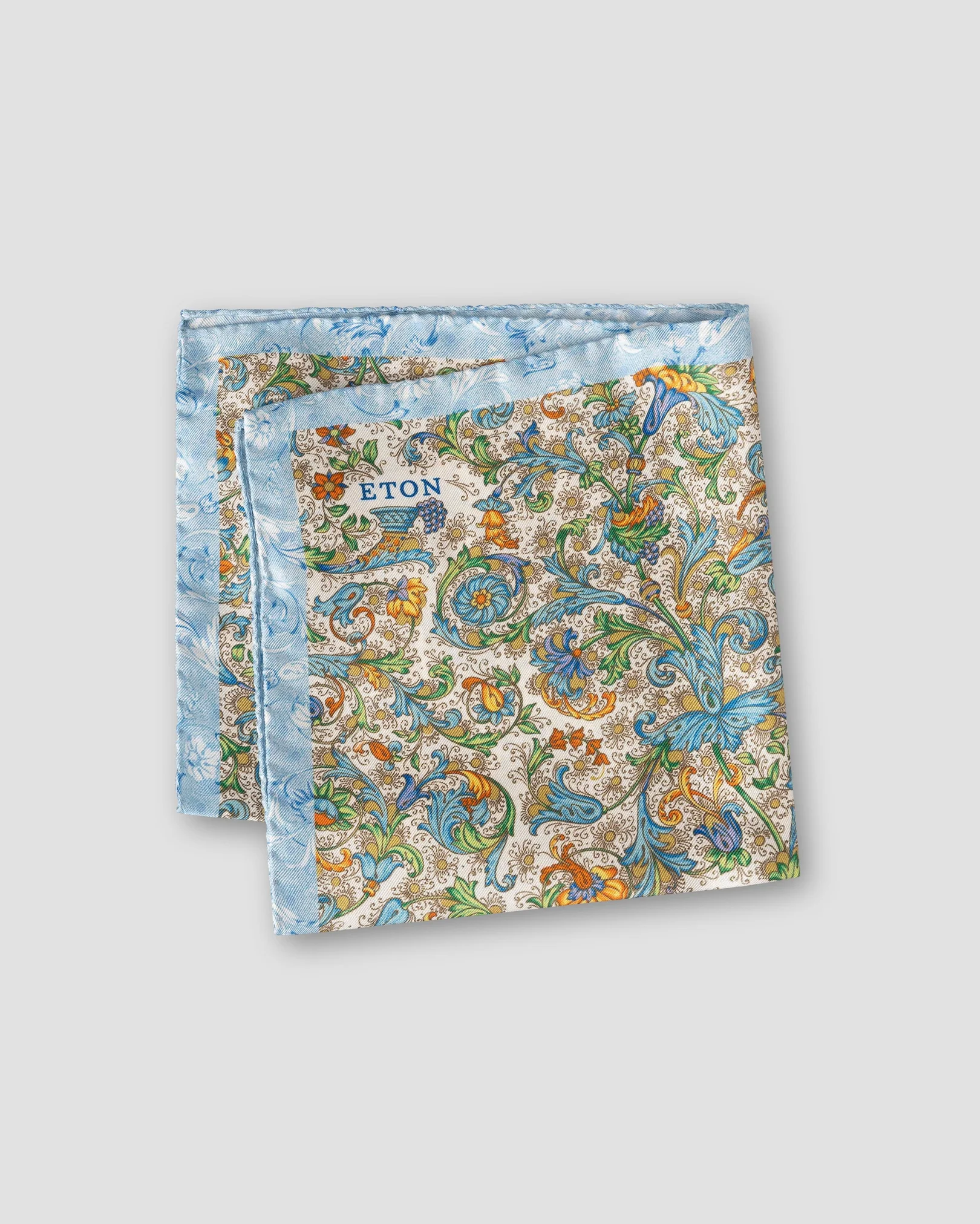 Eton - white floral silk pocket square