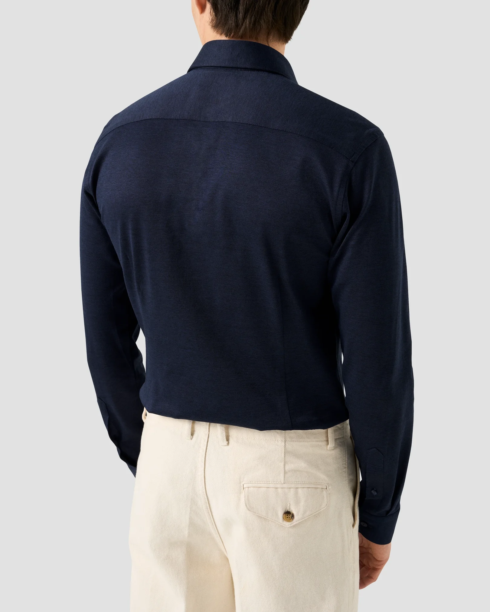 Eton - navy filo di scozia knit shirt 261