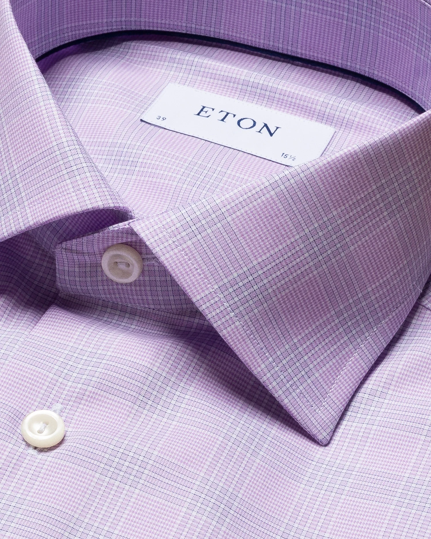 Purple Fine Twill Shirt - Eton