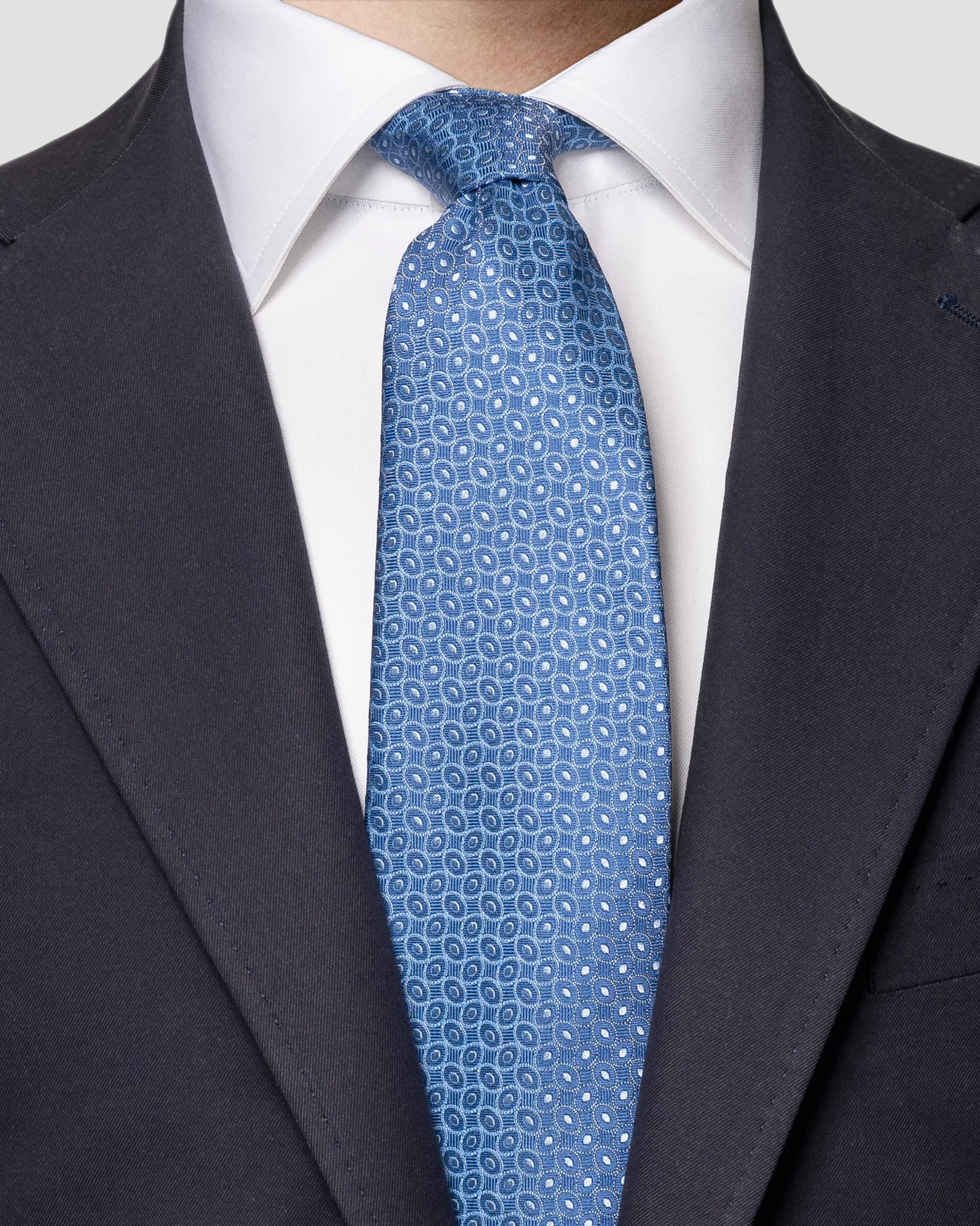 Eton - dark blue geometric style tie