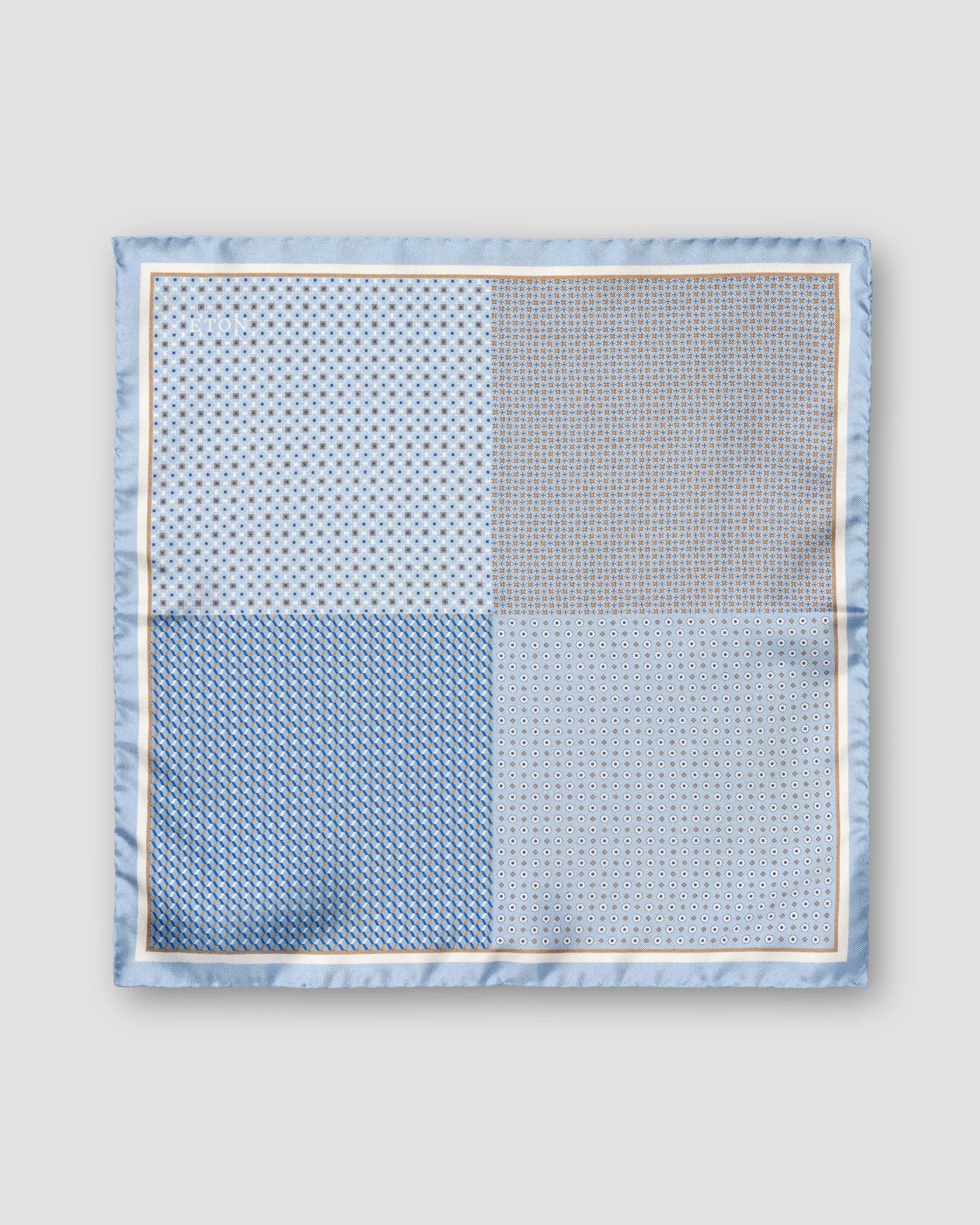 Eton - light blue four sided silk pocket square