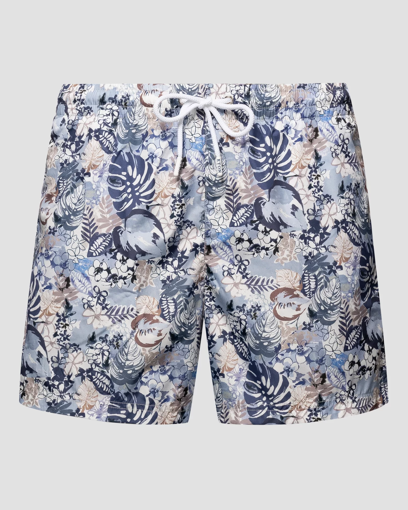 Eton - mid blue floral printed swim shorts