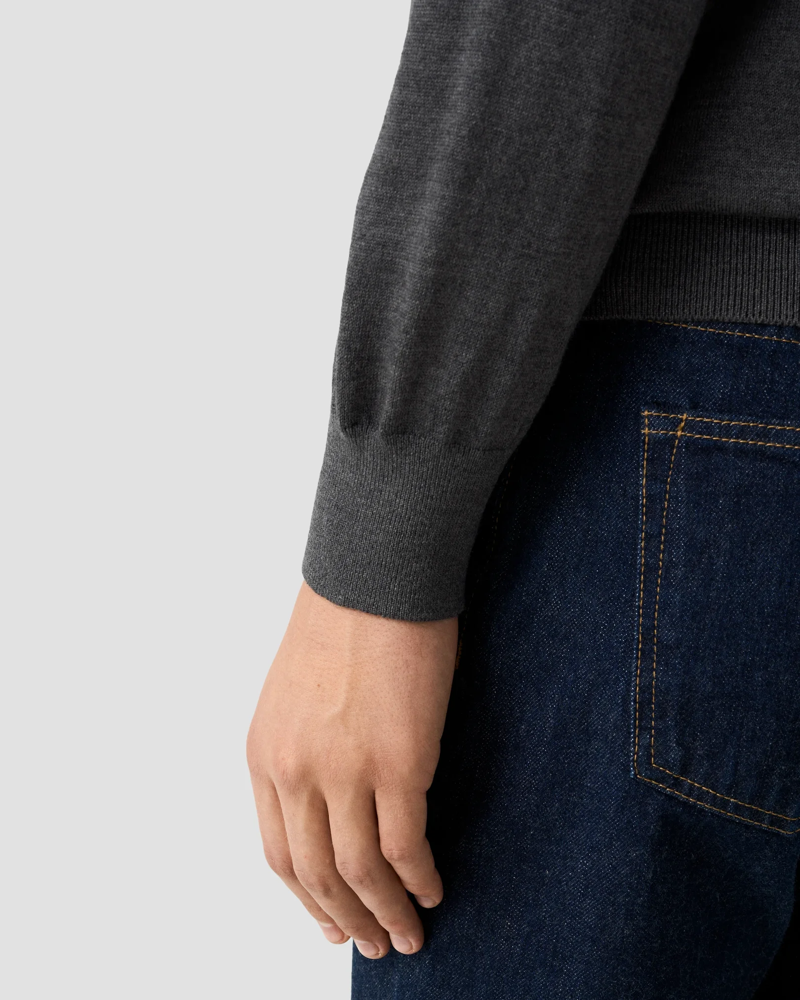 Eton - merino quarter zip knit sweater