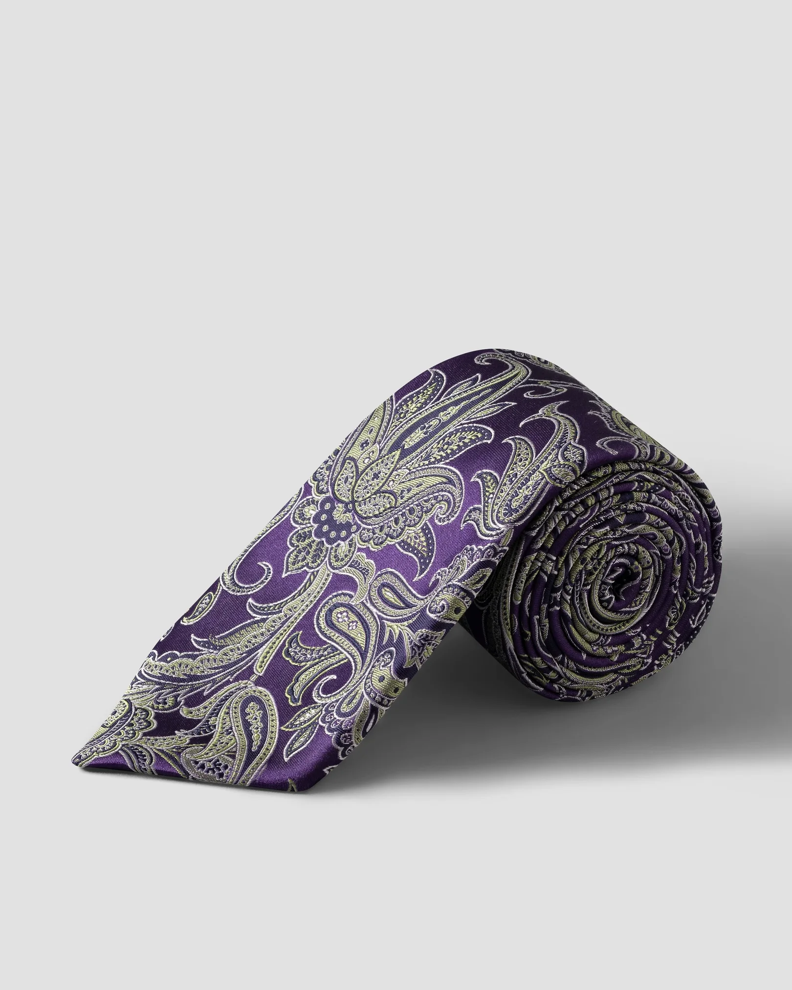 Eton - mid purple paisley woven silk 261