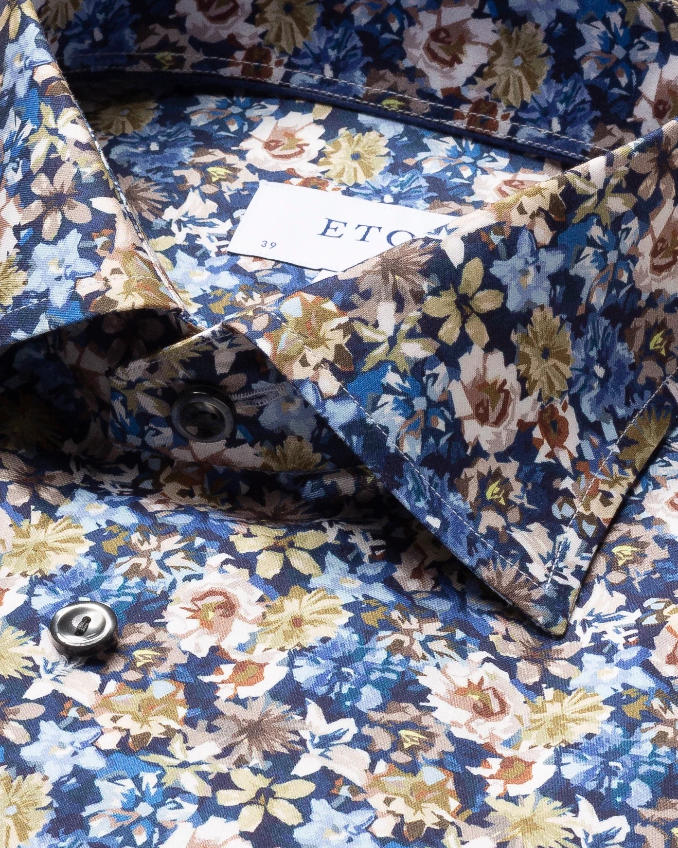Eton - blue flower twill shirt