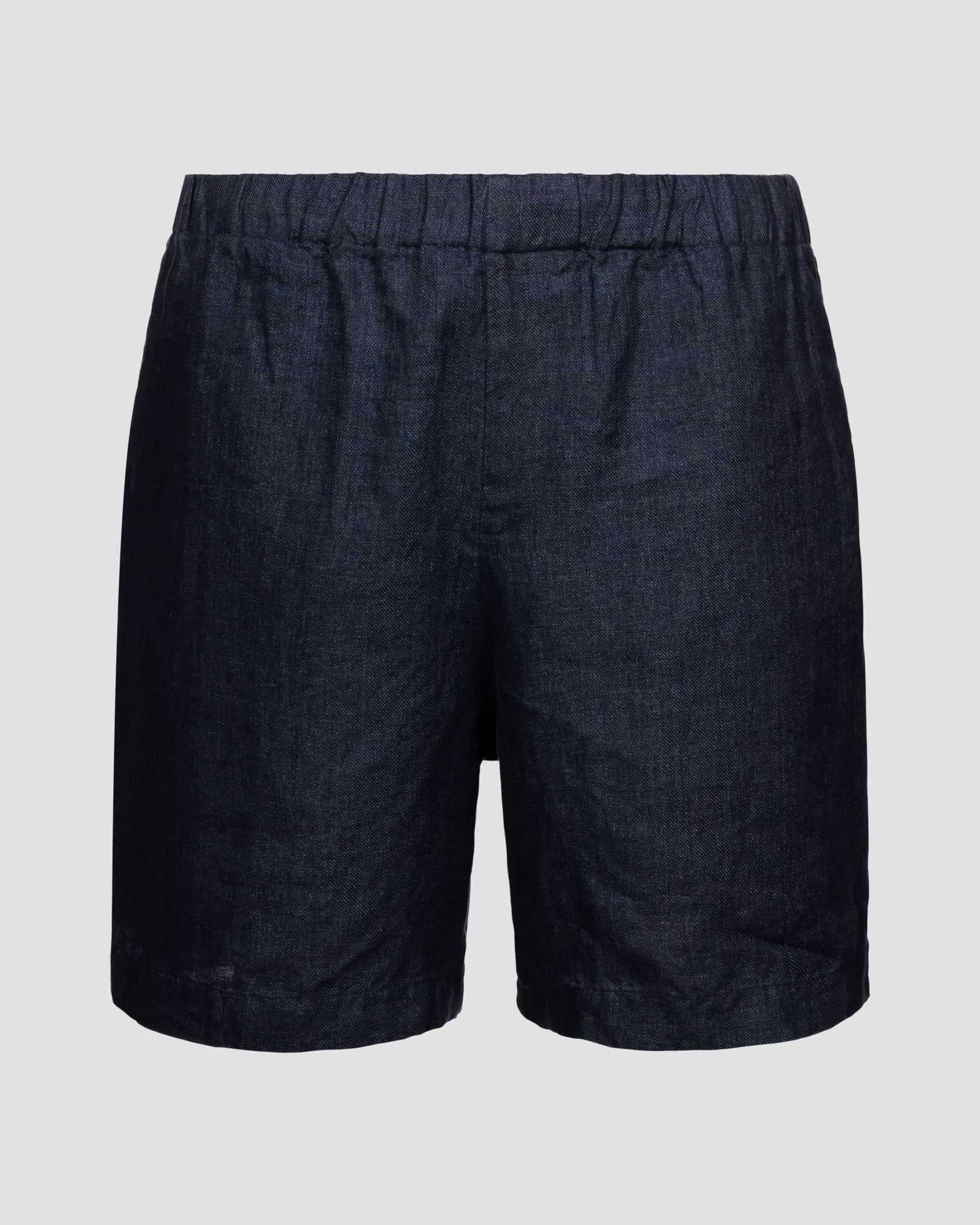 Marinblå shorts i kraftigt linne