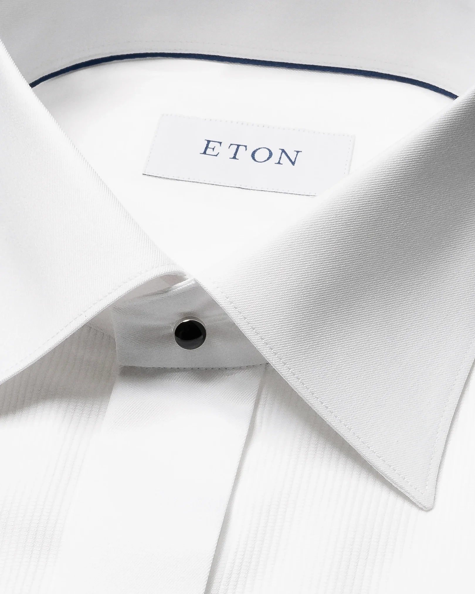 Eton - White Fine Striped Bib Evening Shirt