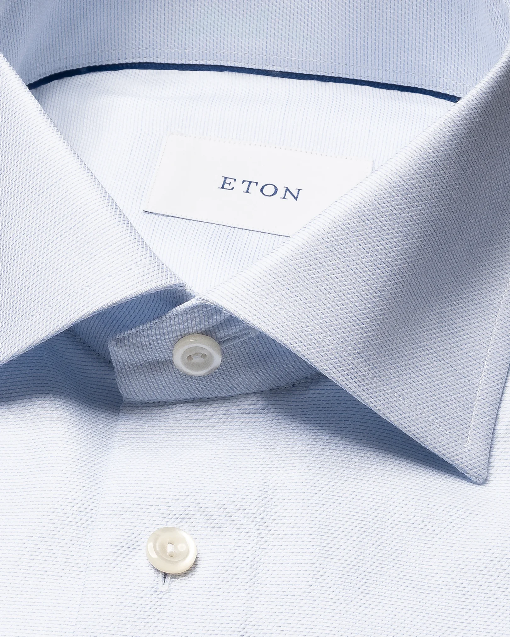 Eton - light blue semi solid twill shirt 256