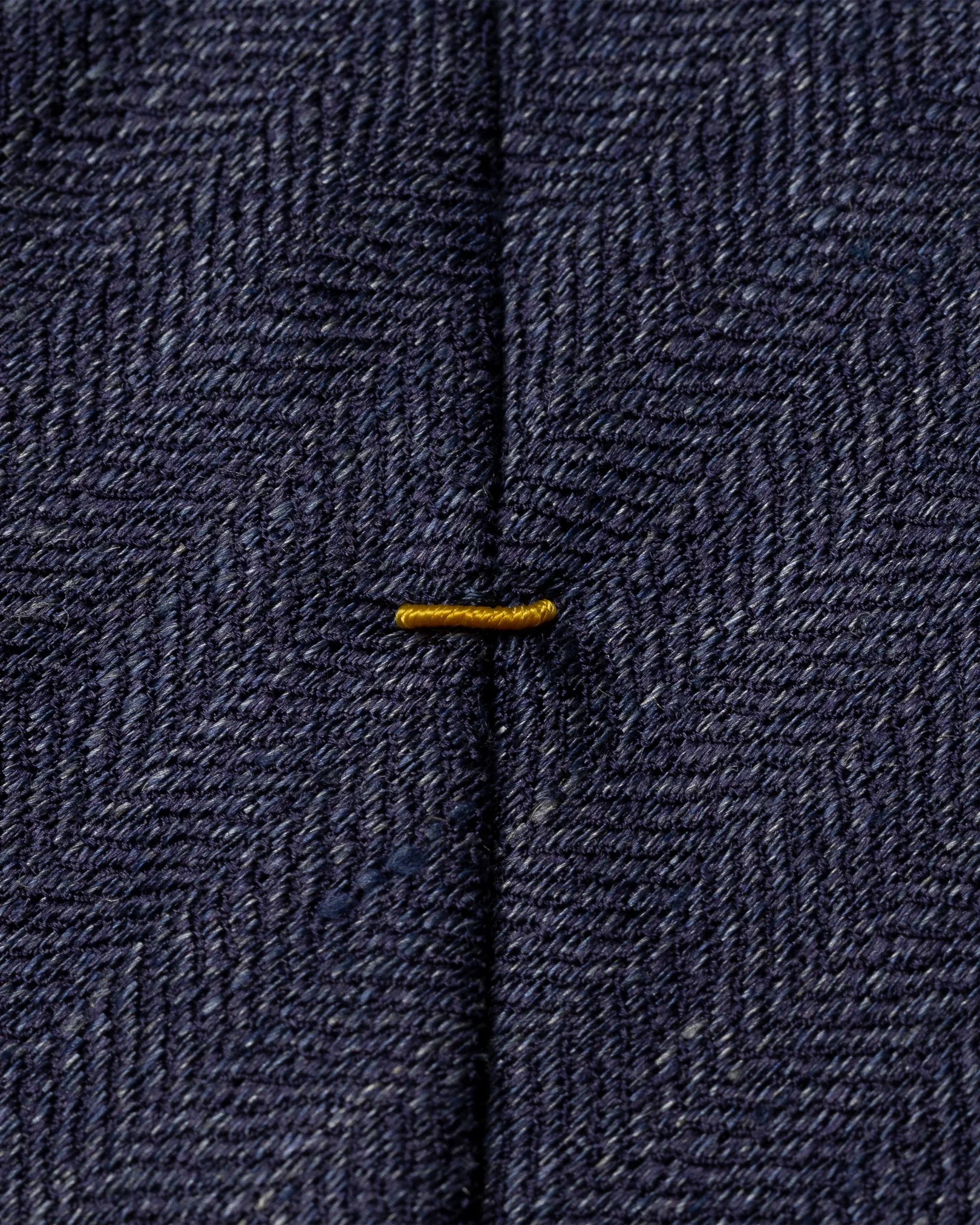 Eton - navy blue herringbone silk linen tie