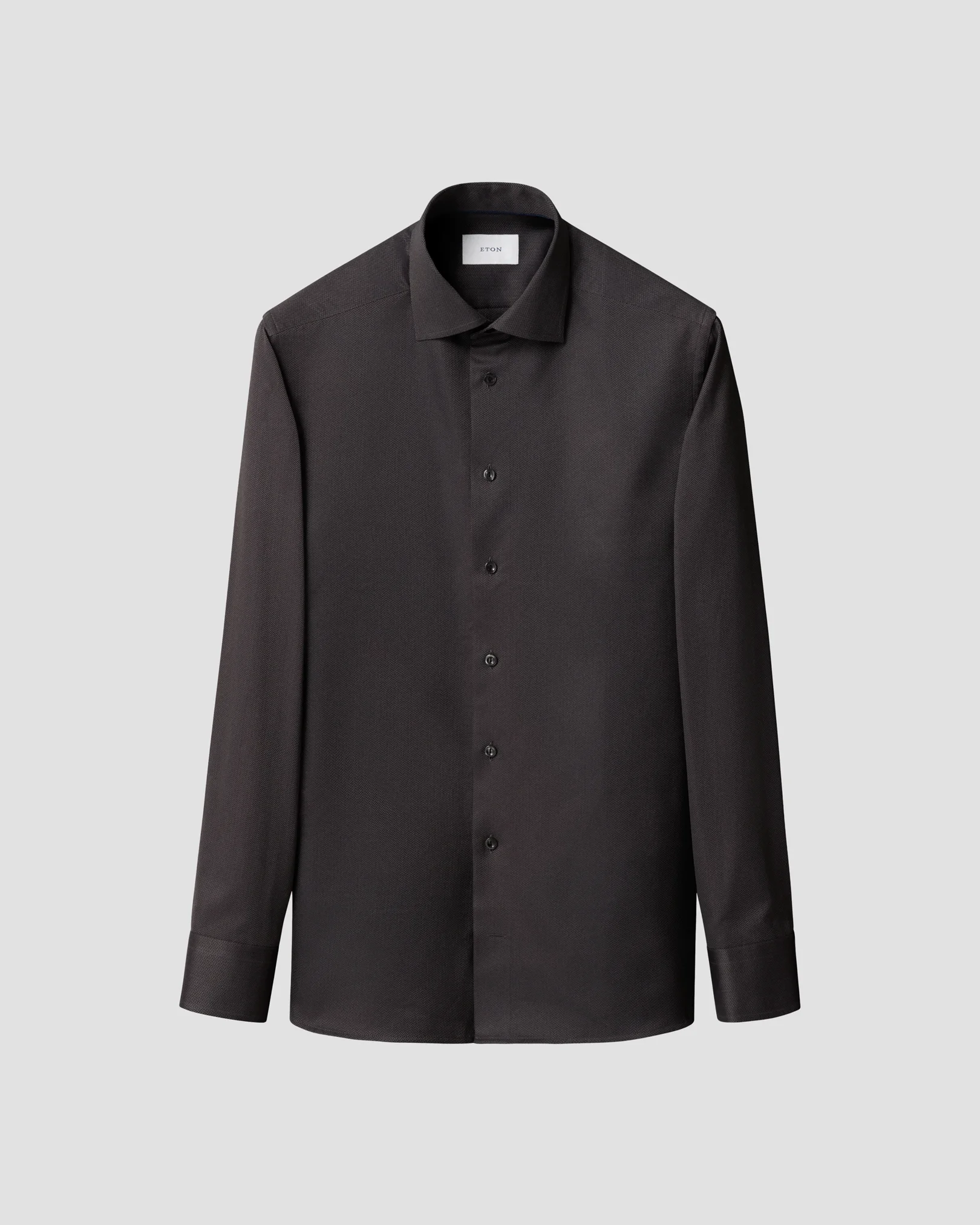 Eton - black herringbone signature twill shirt