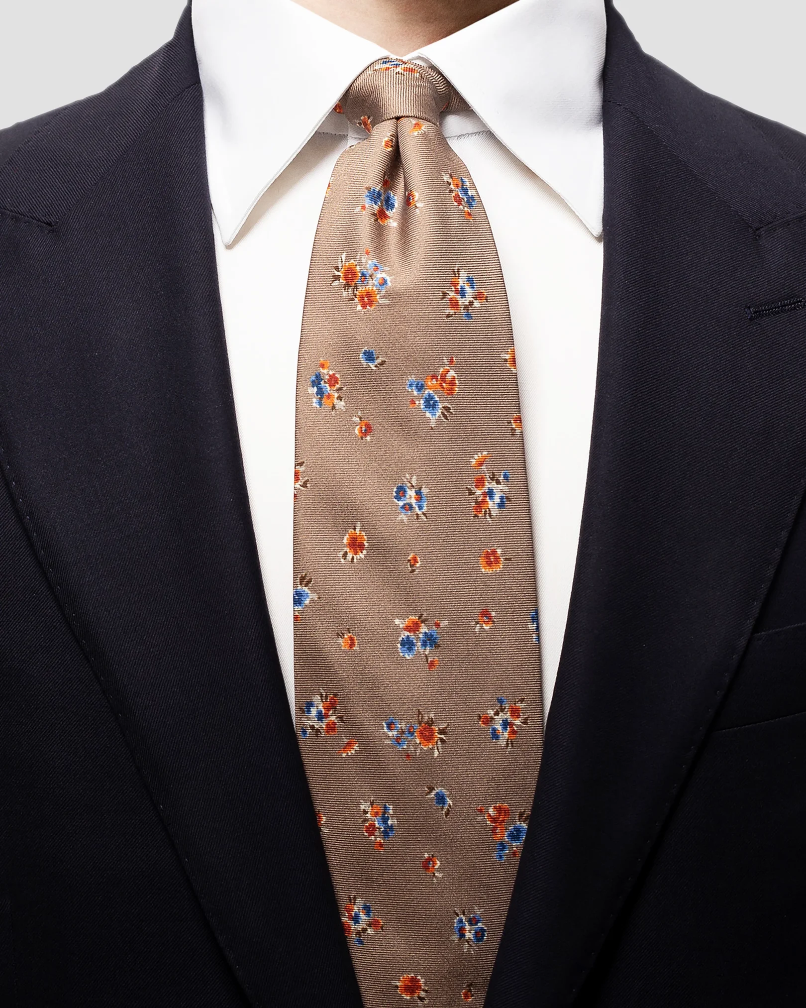 Eton - brown floral tie