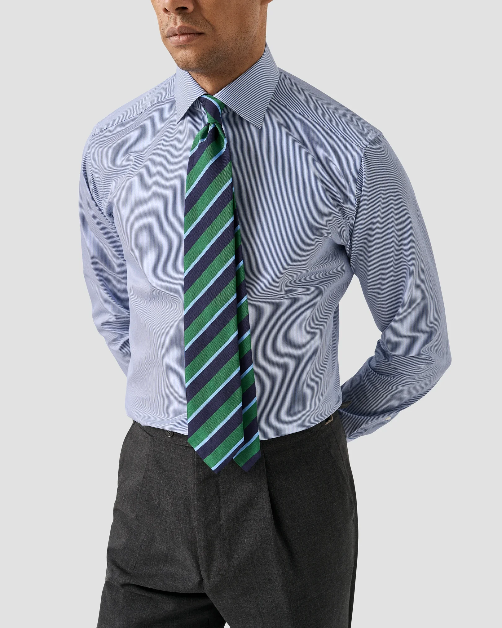 Eton - striped supima shirt cut away