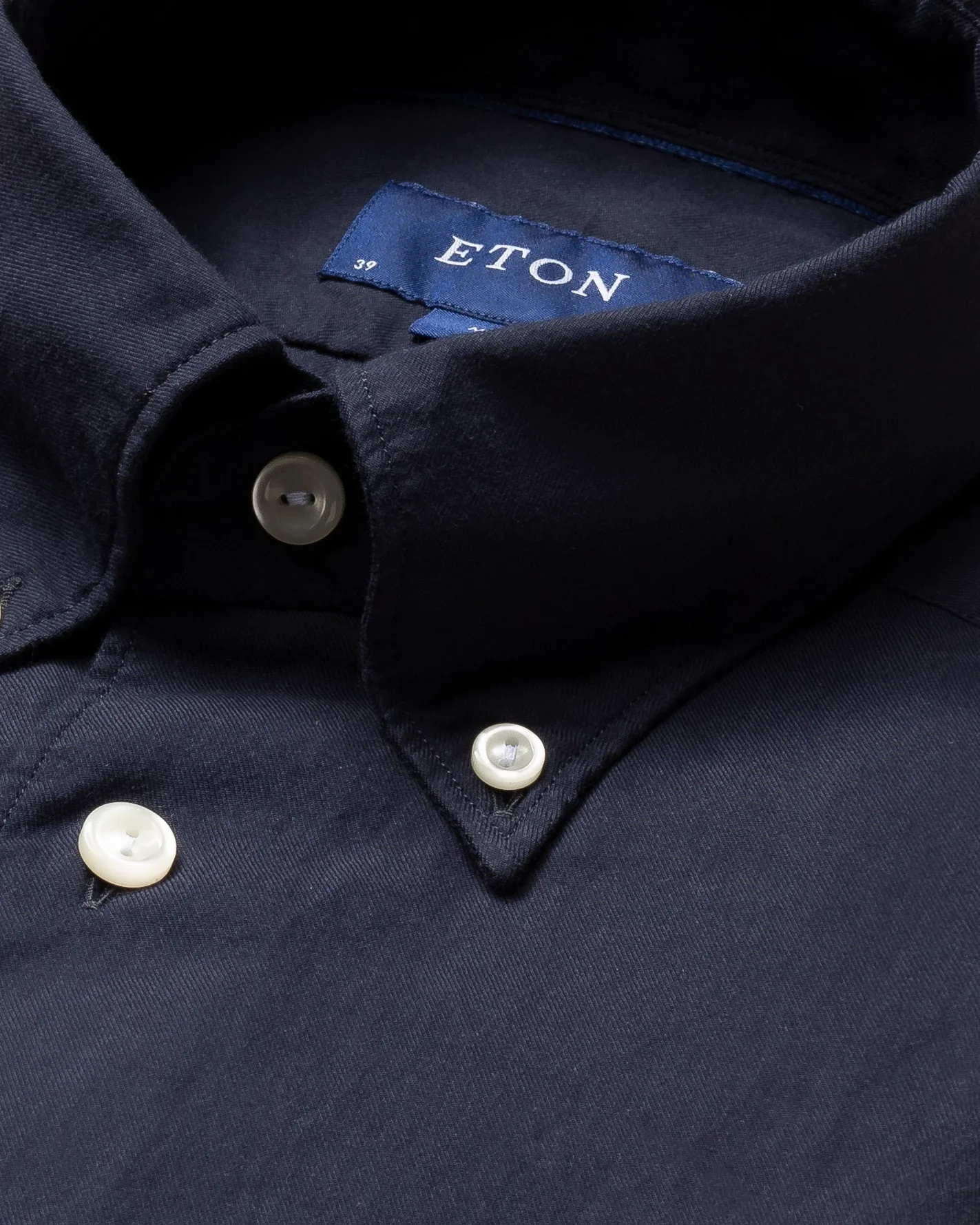 Eton - navy lightweight flannel shirt