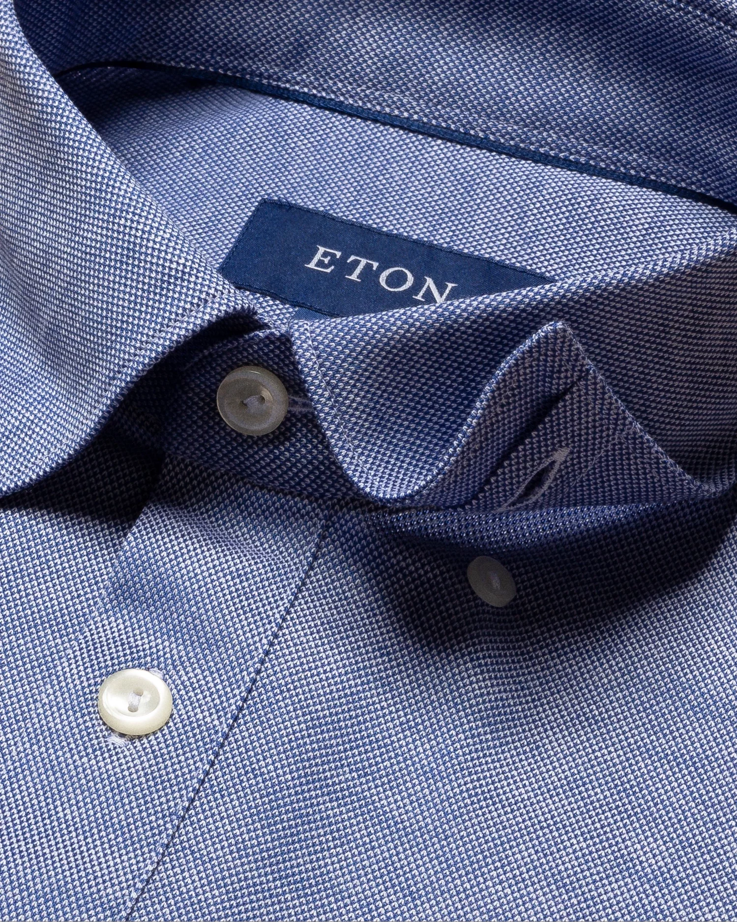 Eton - dark blue jersey button under short sleeve