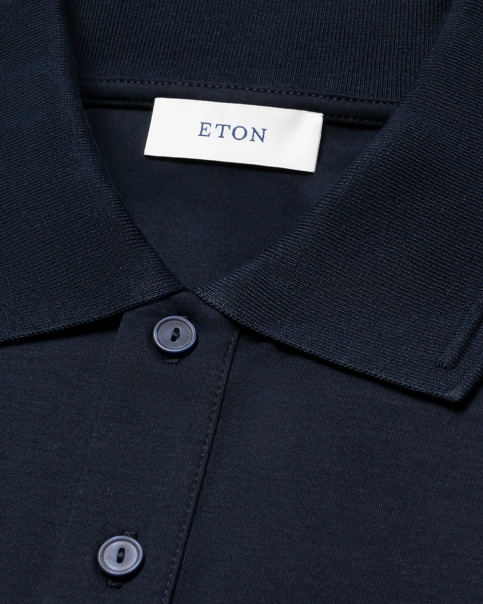 Eton - navy blue cotton interlock polo shirt261