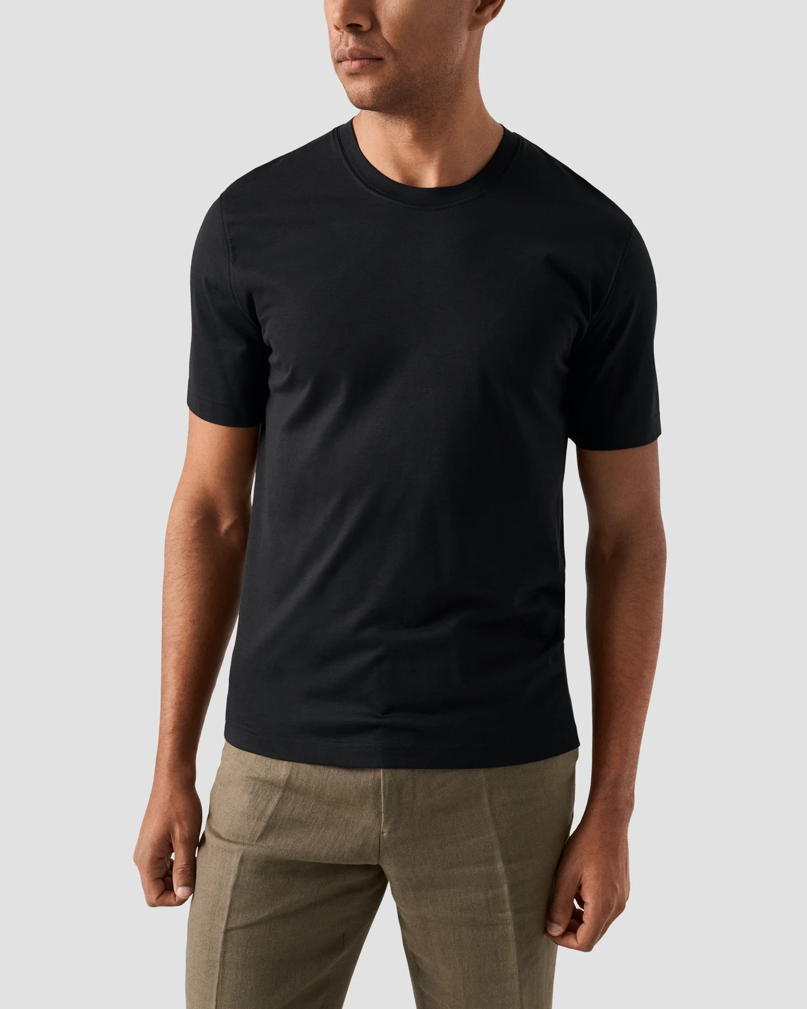 Eton - black cotton and silk t shirt