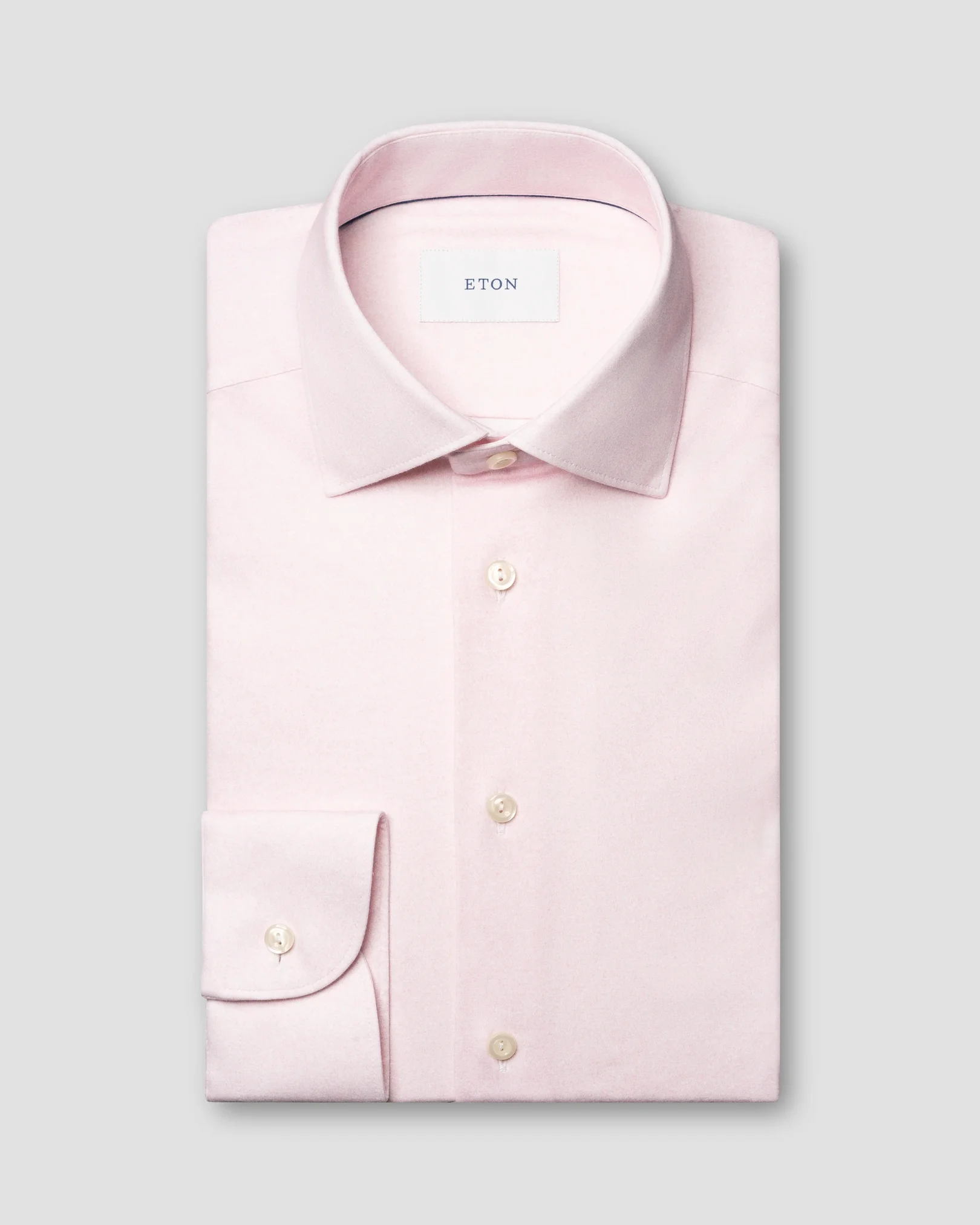 Eton - pink solid cotton four way stretch shirt