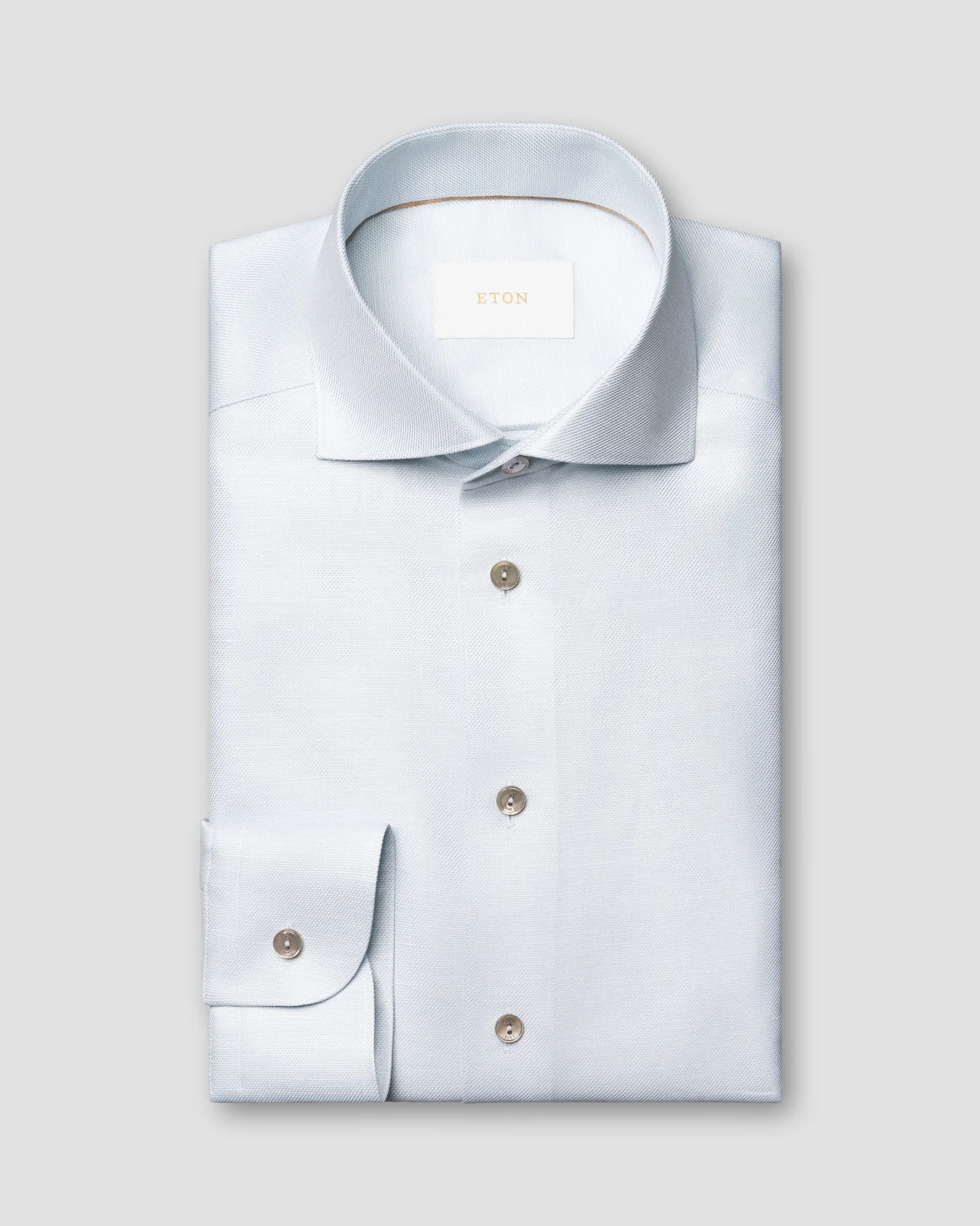 Eton - semi solid cotton linen shirt wide spread 261