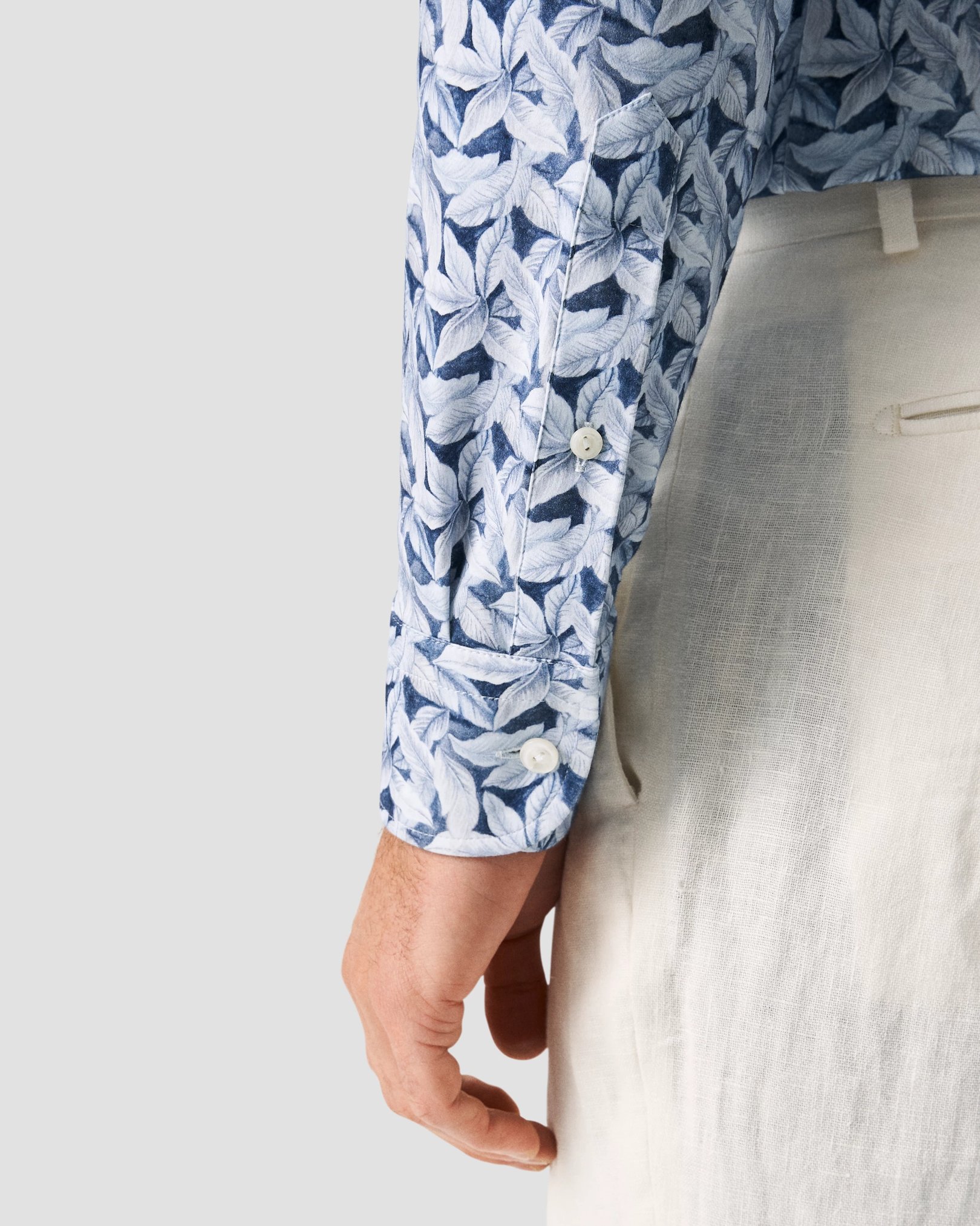 Eton - palmleaf printed four way strech