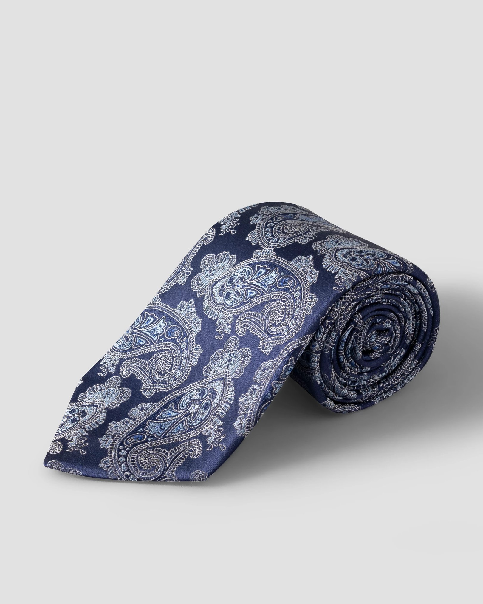 Eton - Dark blue Paisley Woven Silk Tie