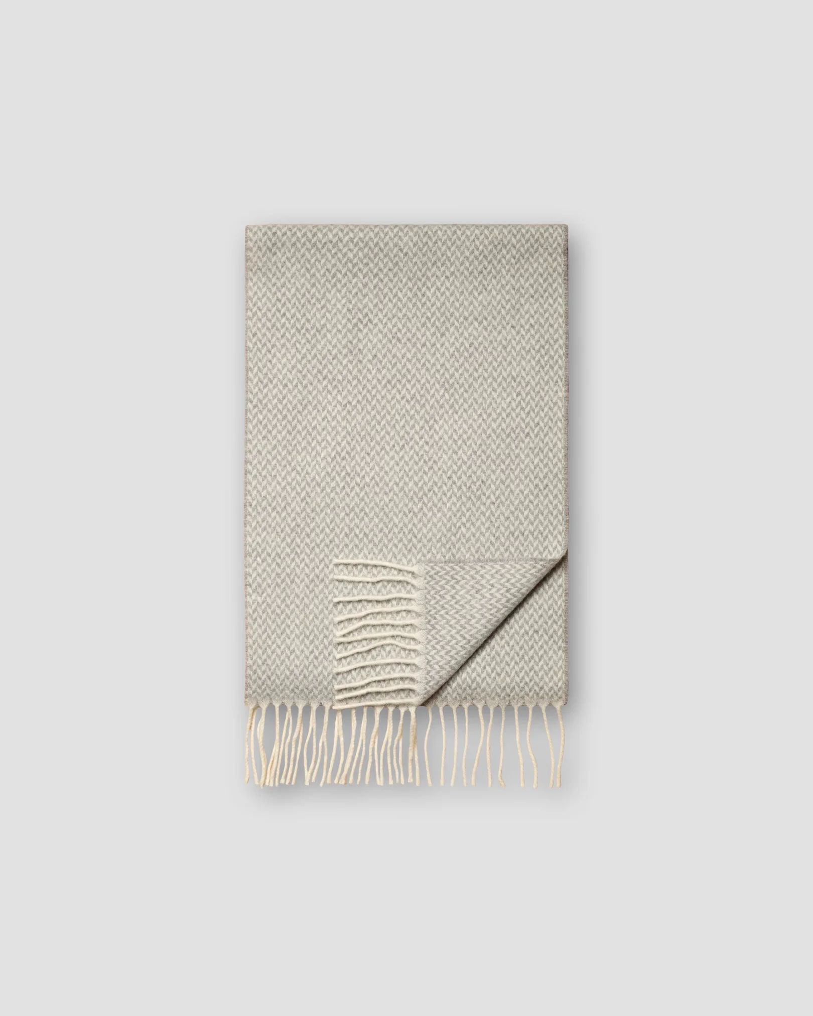 Eton - mid grey herringbone scarf
