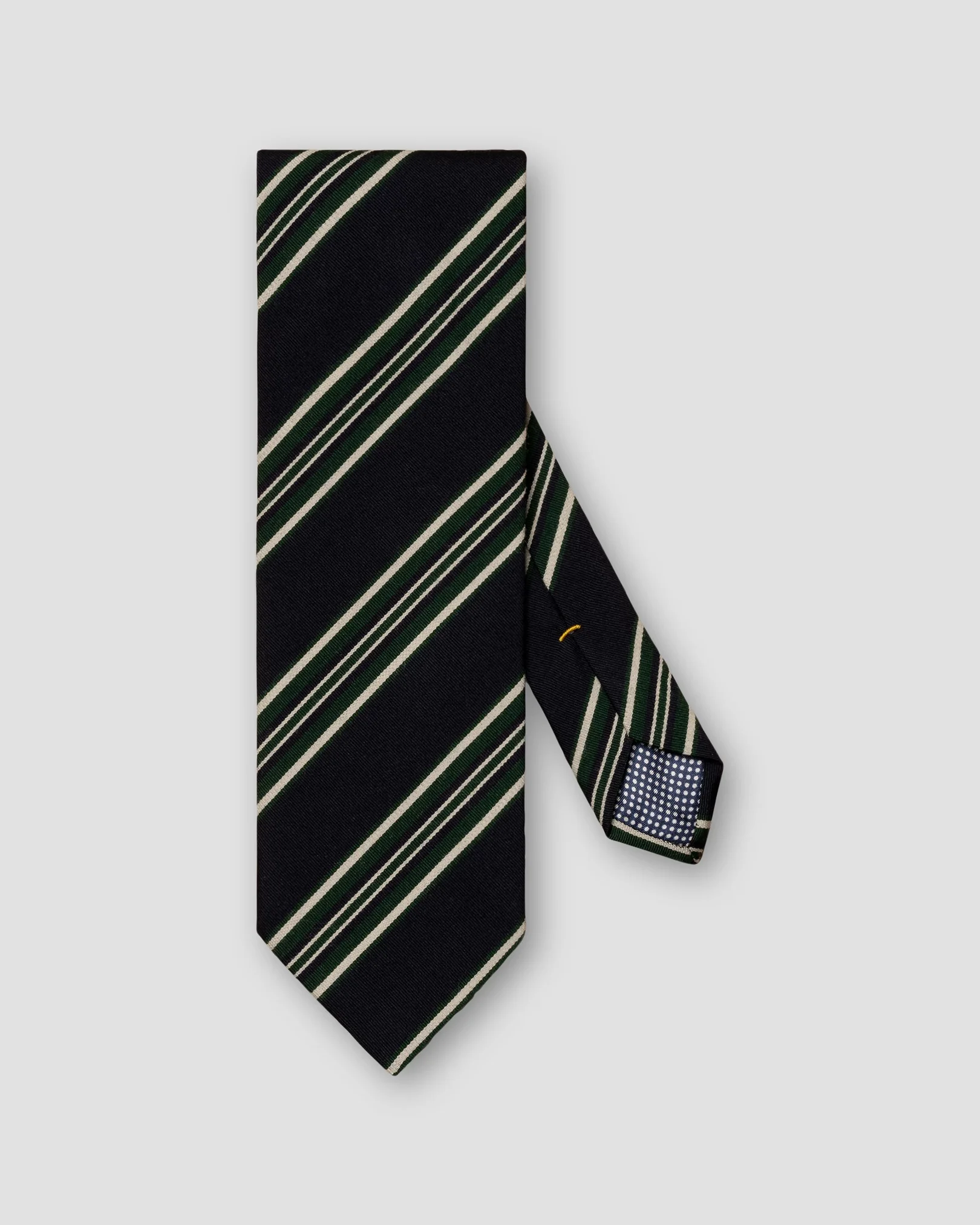 Preppy Slim Cut Striped Tie in Silk Wool Blend