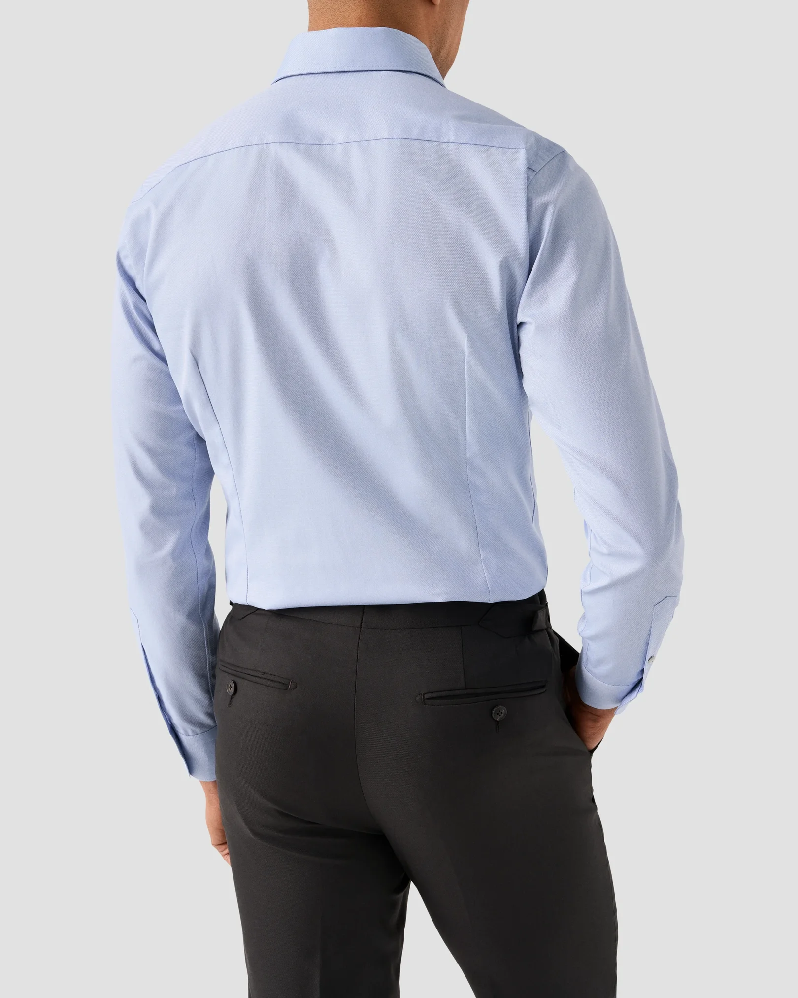 Eton - light blue semi solid signature dobby shirt