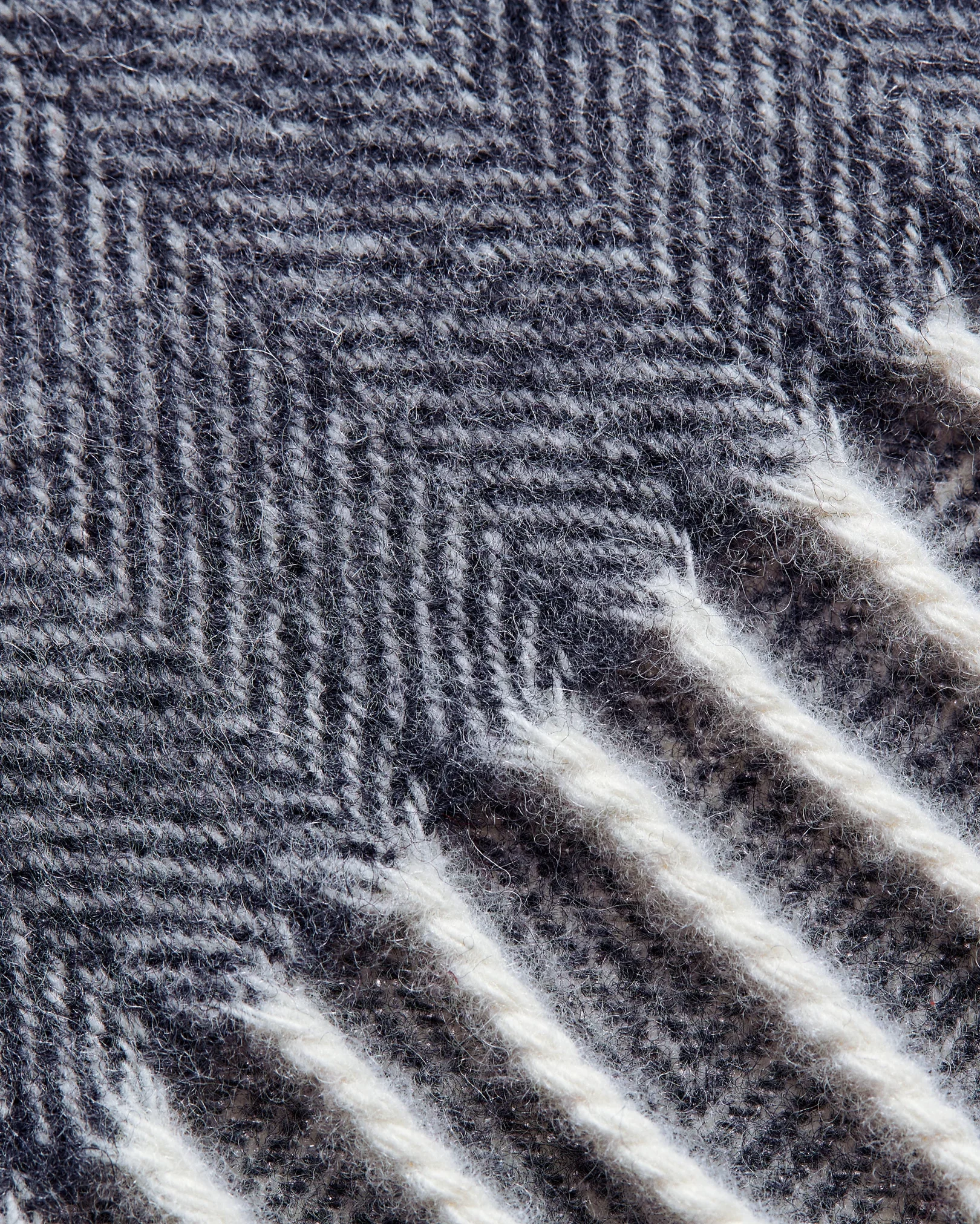 Eton - blue herringbone wool scarf
