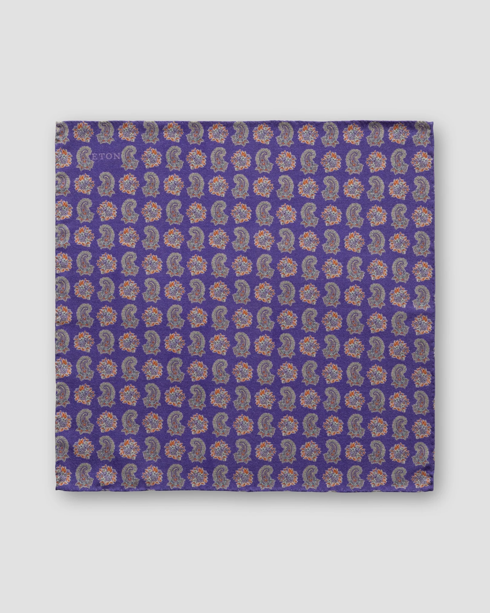 Eton - purple double sided wool pocket square