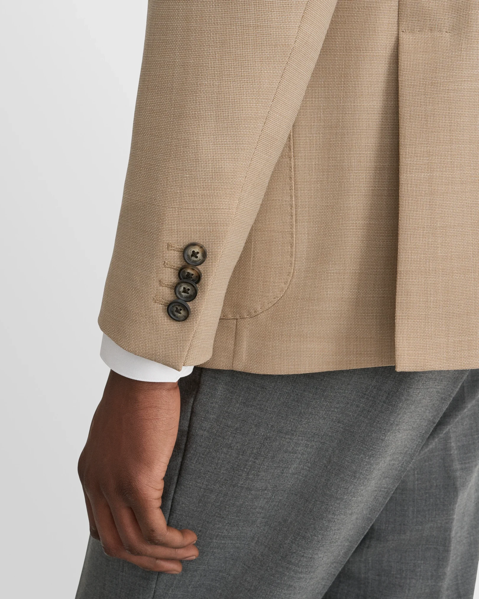 Eton - beige lana tech structure soft jacket