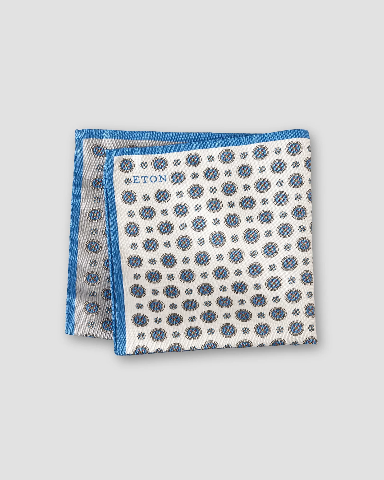 Eton - blue four square silk pocket square