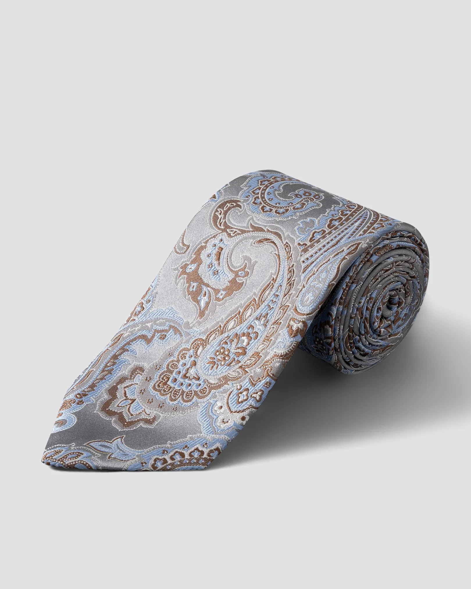 Cravate jacquard grise motifs cachemire