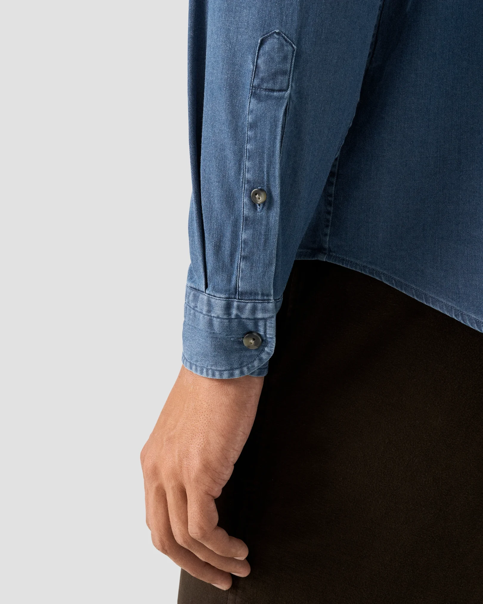 Eton - dark wash denim stretch shirt