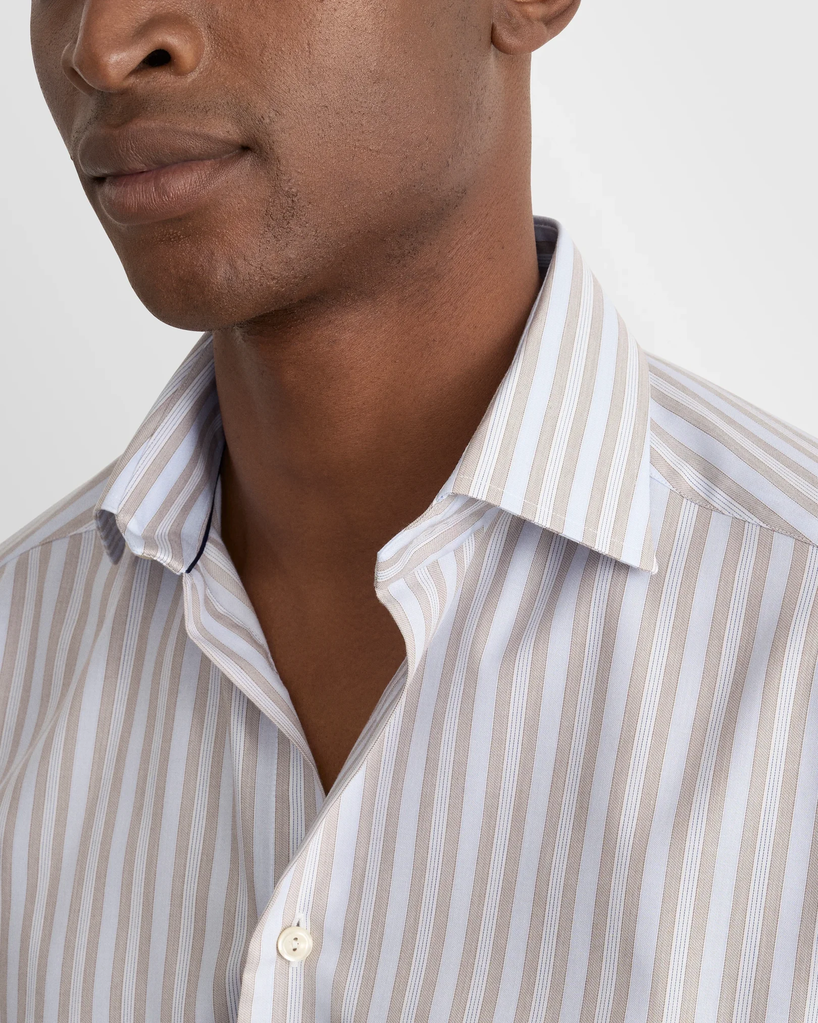 Eton - light blue striped cotton tencel tm lyocell shirt 268